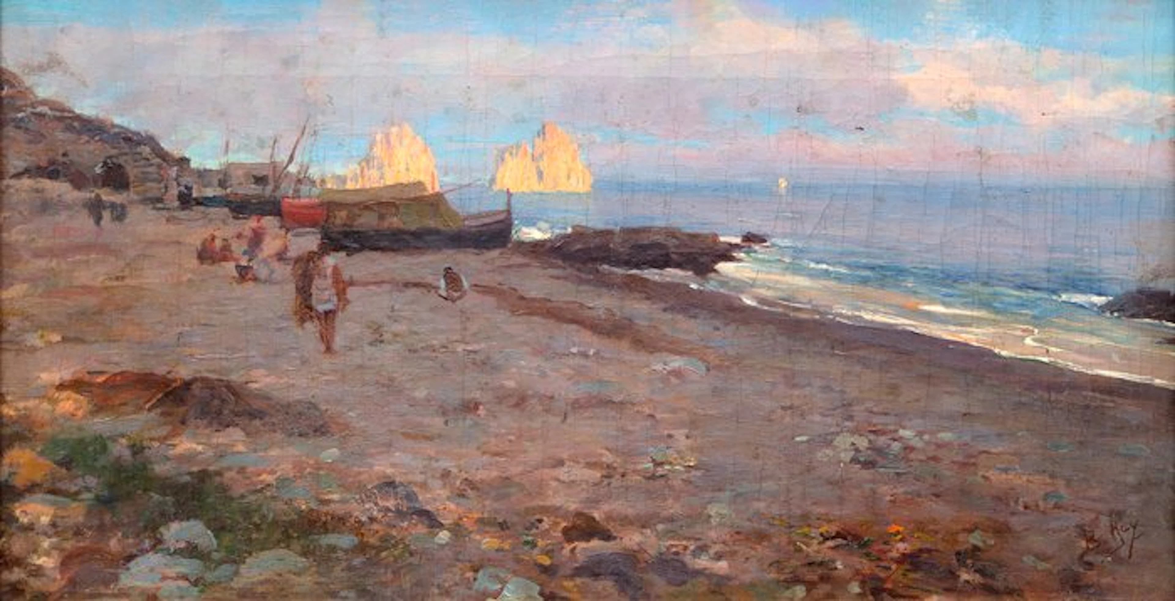 Bernardo Hay (1864–1931) - Paesaggio marino, Capri