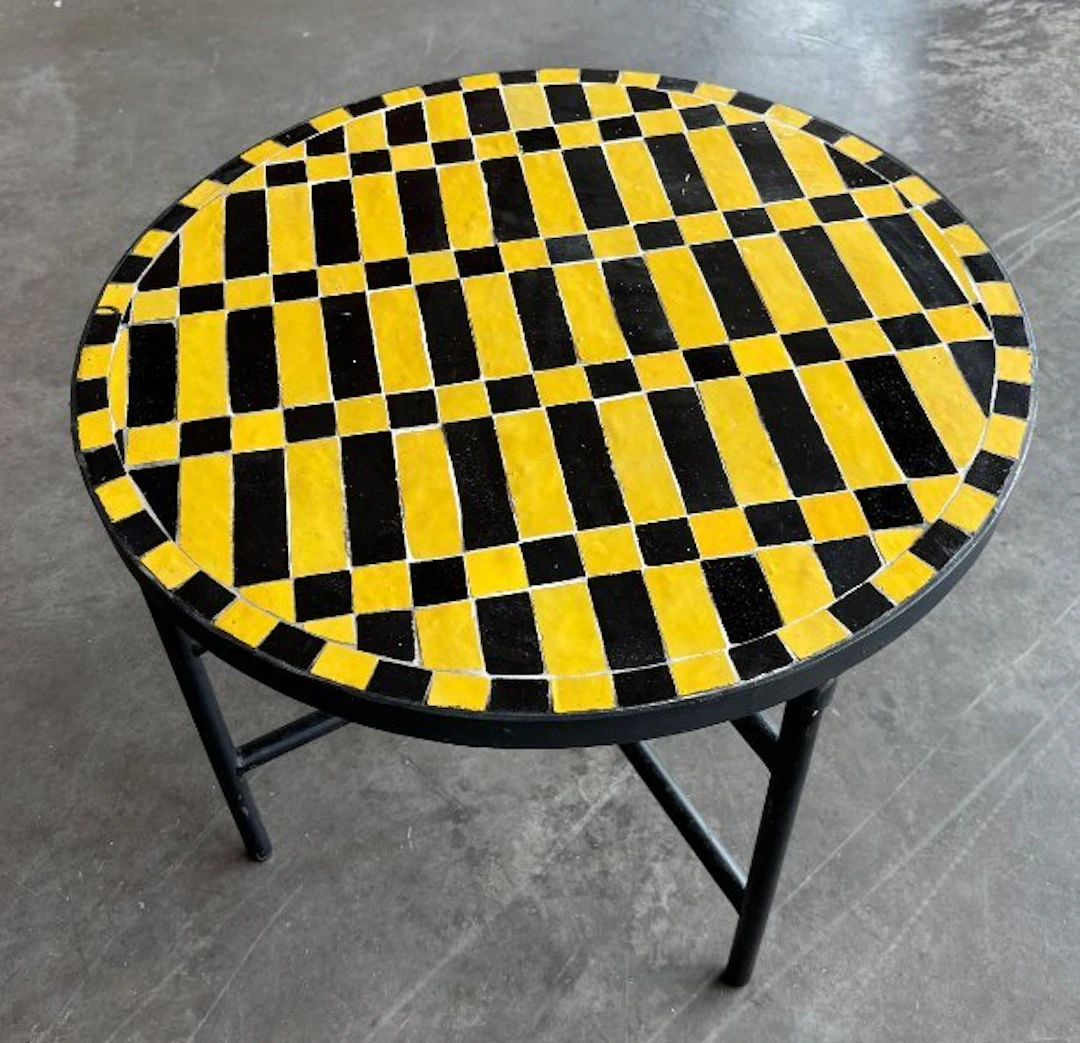 Coffee table - - A Handcrafted Moroccan Zellige Mosaic Coffee Table