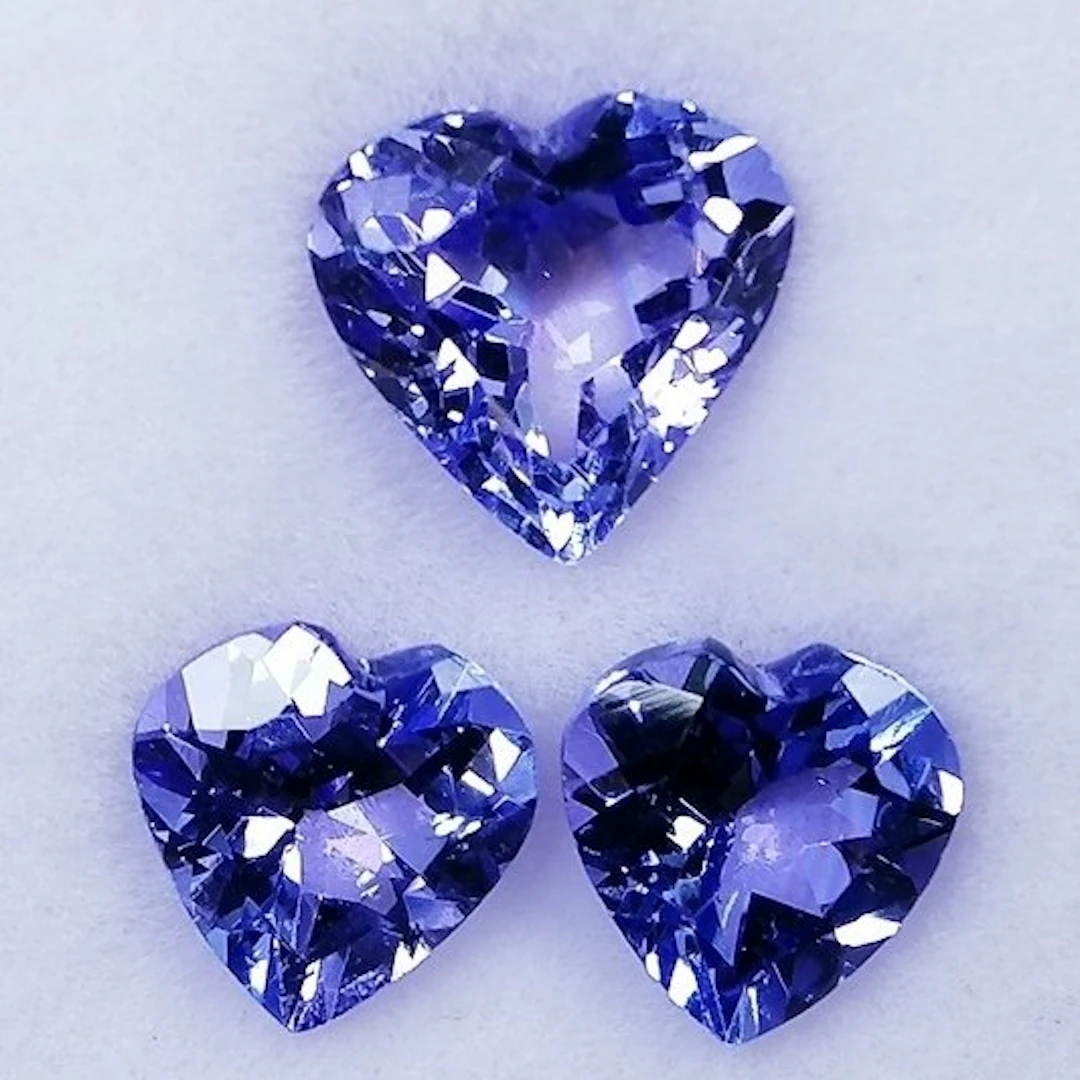 3 pcs Blue Tanzanite - 2.65 ct - Instituto Gemólogico Español (IGE)