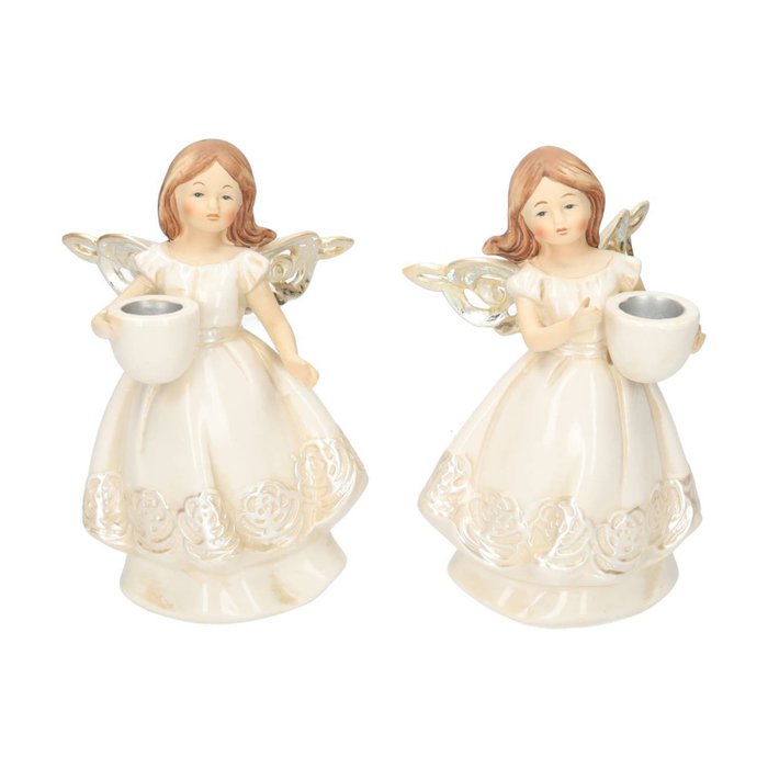 Figurine - Een paar engelbeeldjes - Porcelain