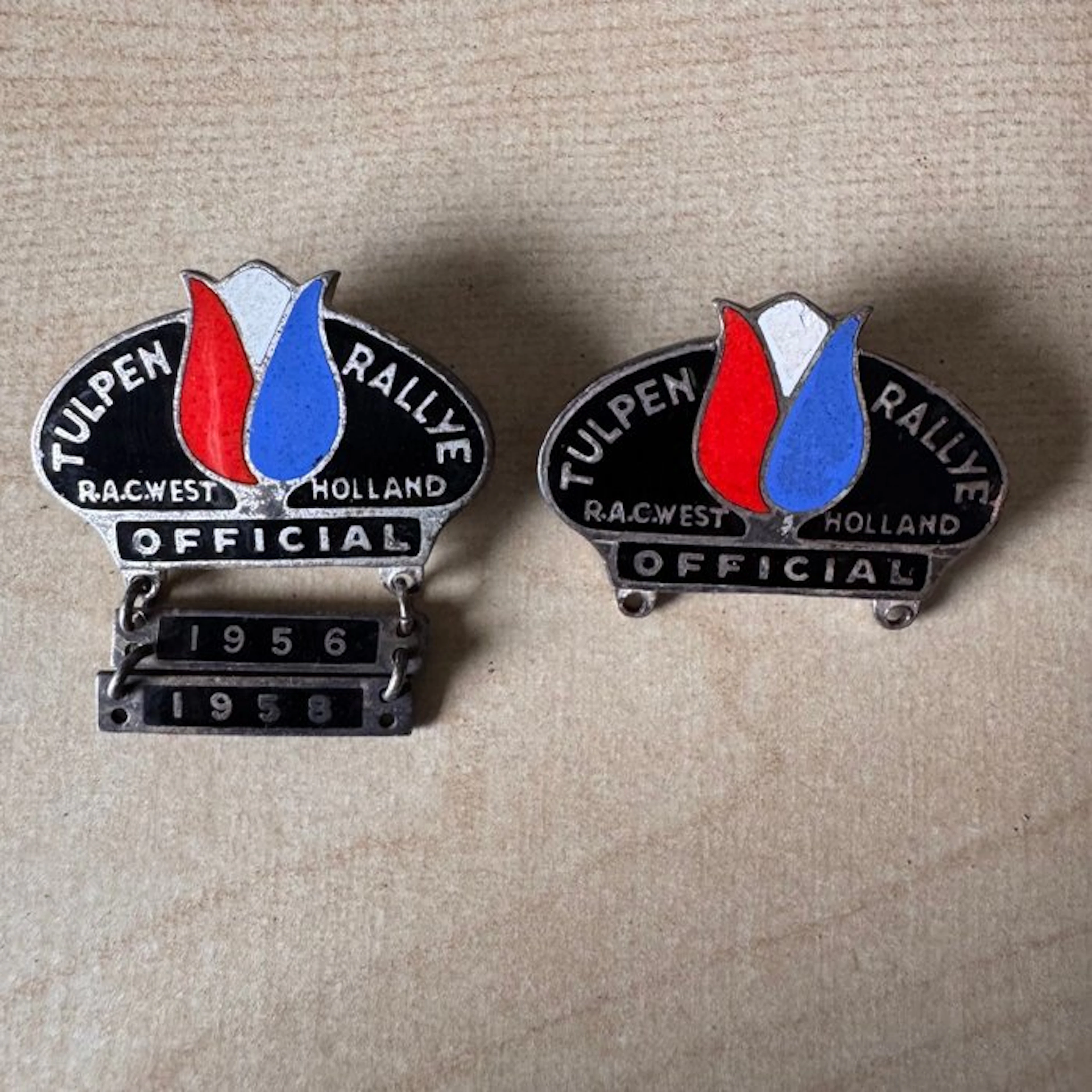 Badge Embleem - Broche - Mascotte - Tulpen Rallye Official RAC West 1956