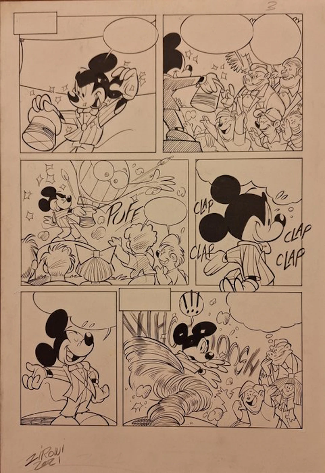 Giuseppe Zironi - 1 Original page - Micky Maus - Topolino...