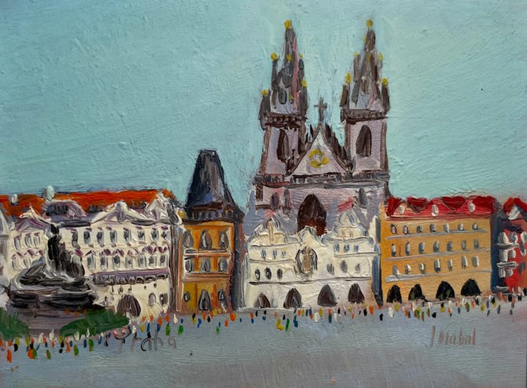Josef Dlabal (1920-2004) - Place de la Vieille Ville - Prague