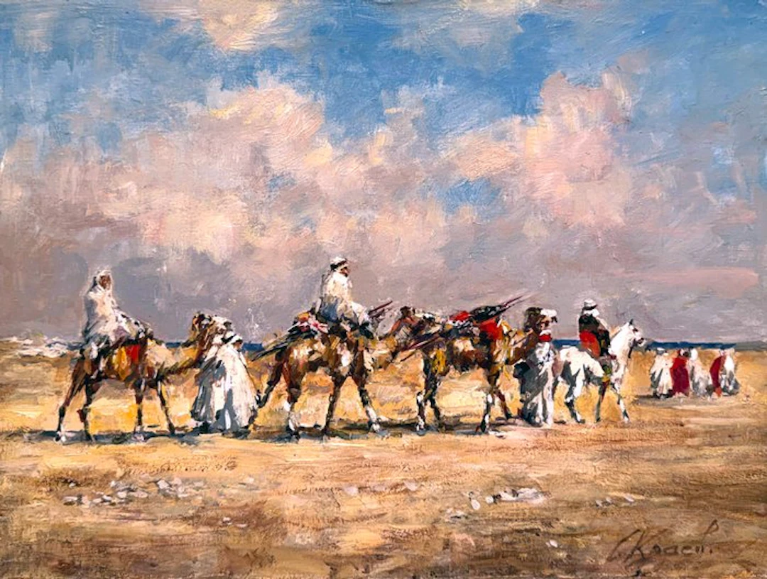 Mikhail Kraiev (1957) - Caravane dans le Désert - Soleil...