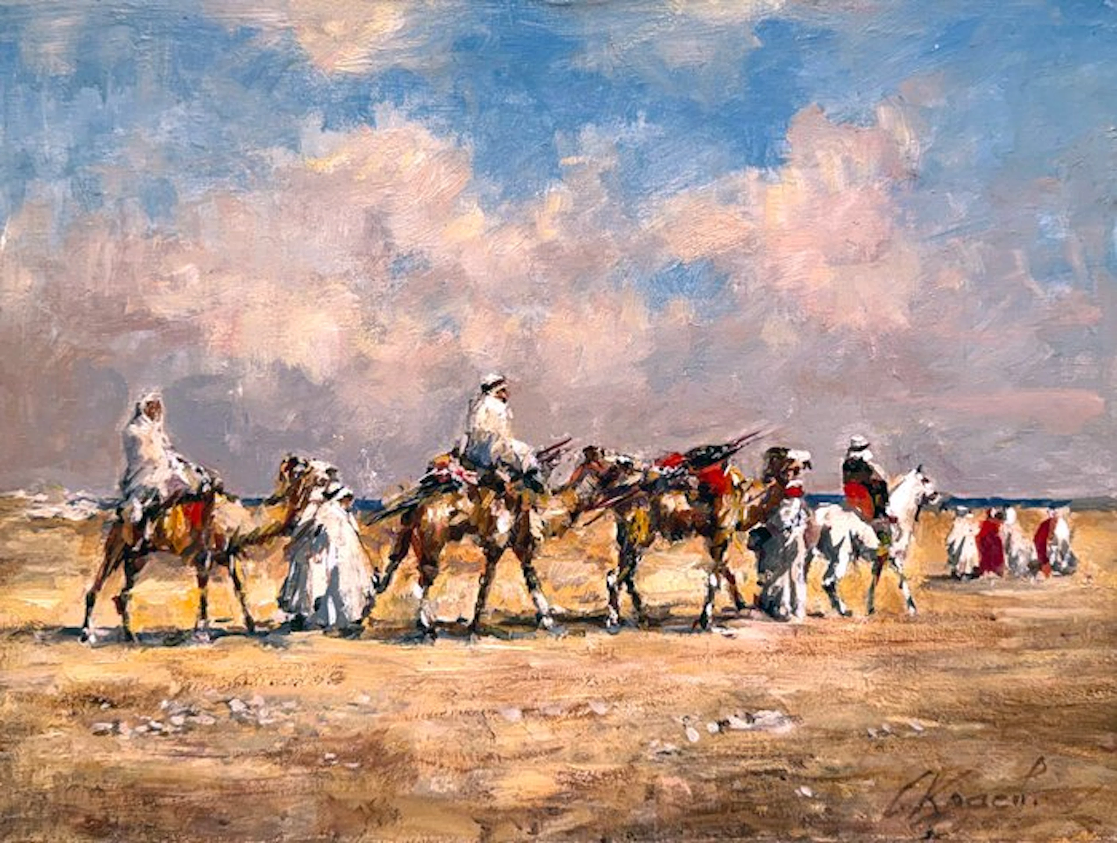 Mikhail Kraiev (1957) - Caravane dans le Désert - Soleil...