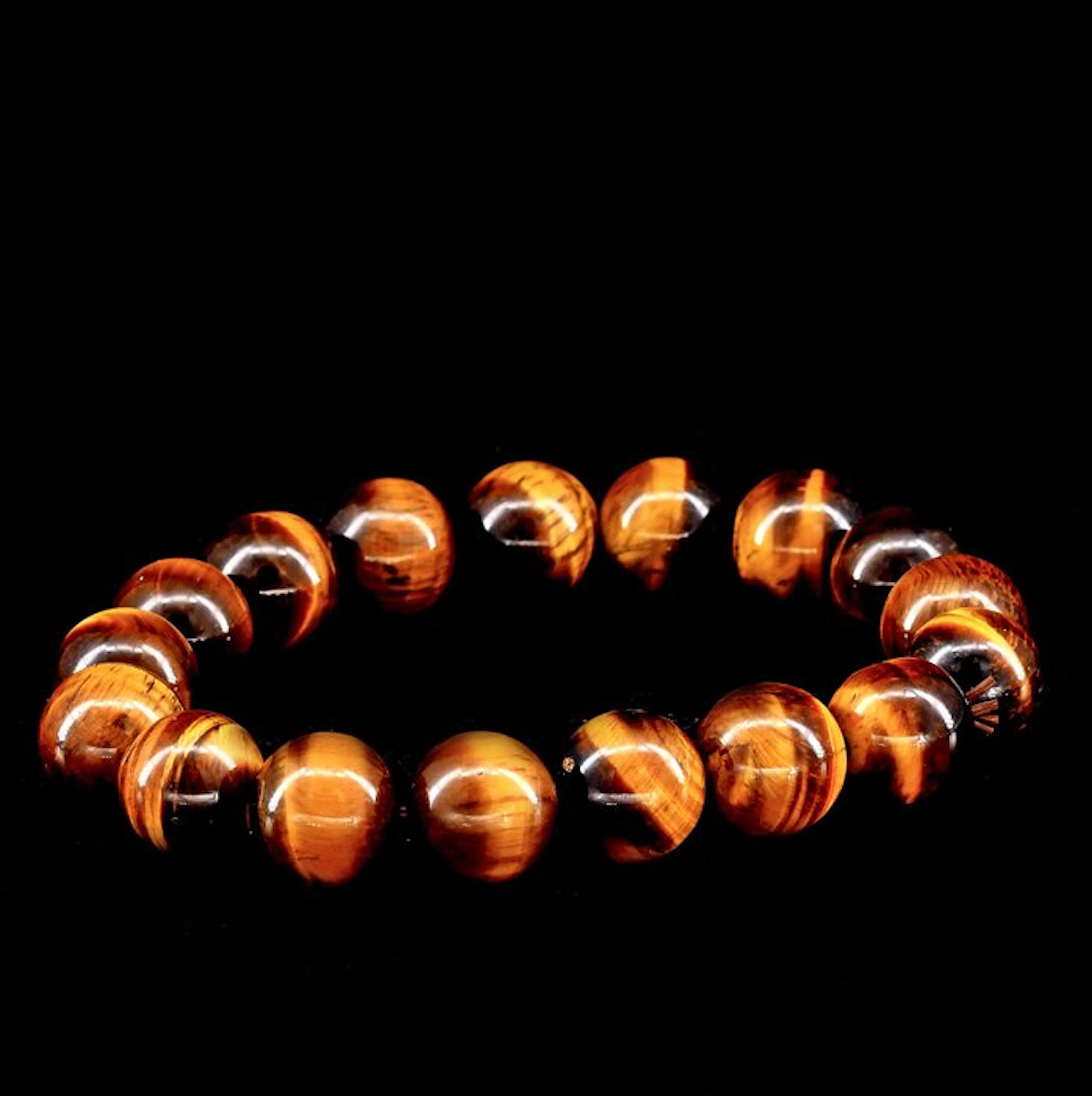 First quality natural Tiger's Eyes elastic bracelet...