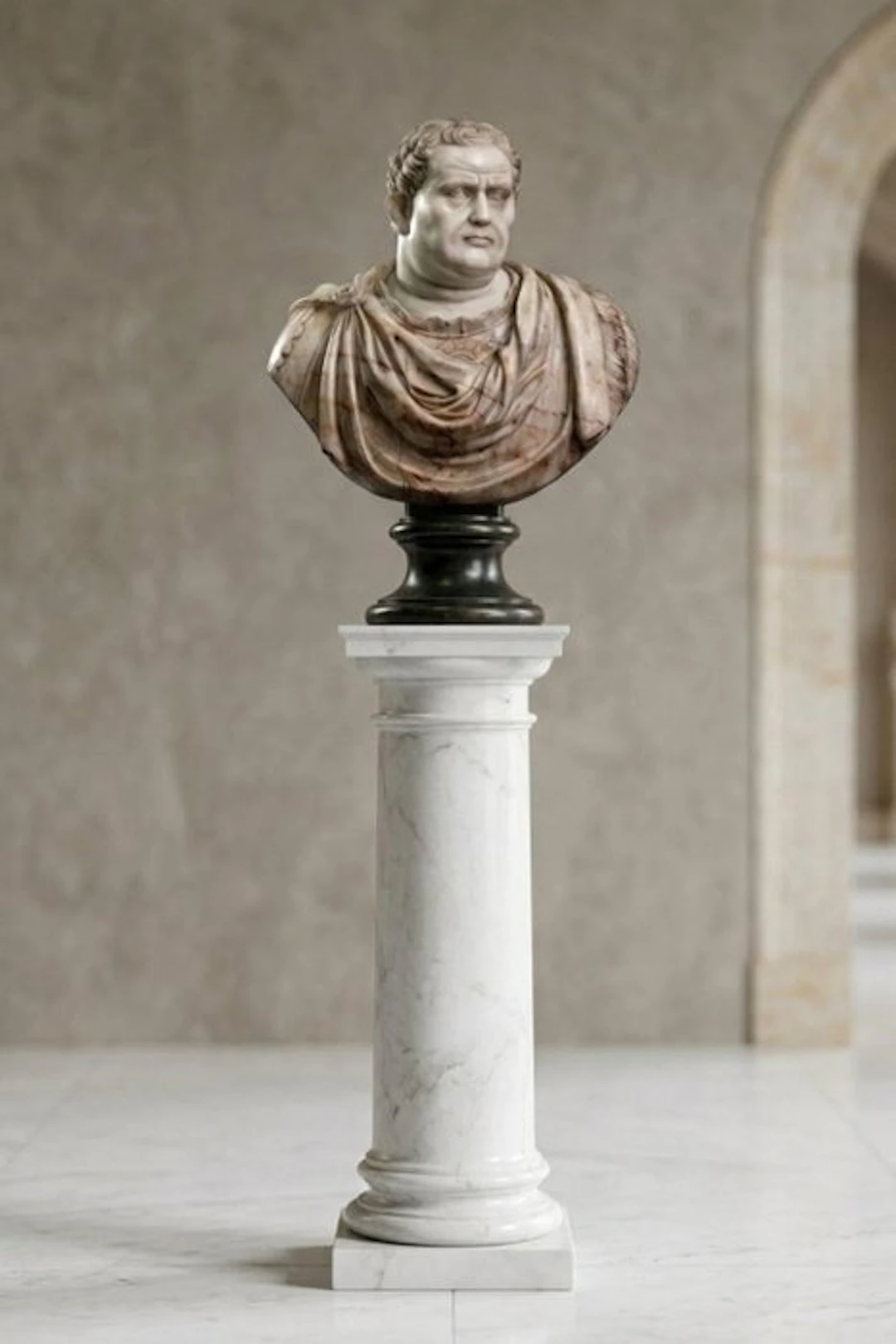 Sculpture, Busto di imperatore Vitellio in onice - 82 cm - Onyx, Marble