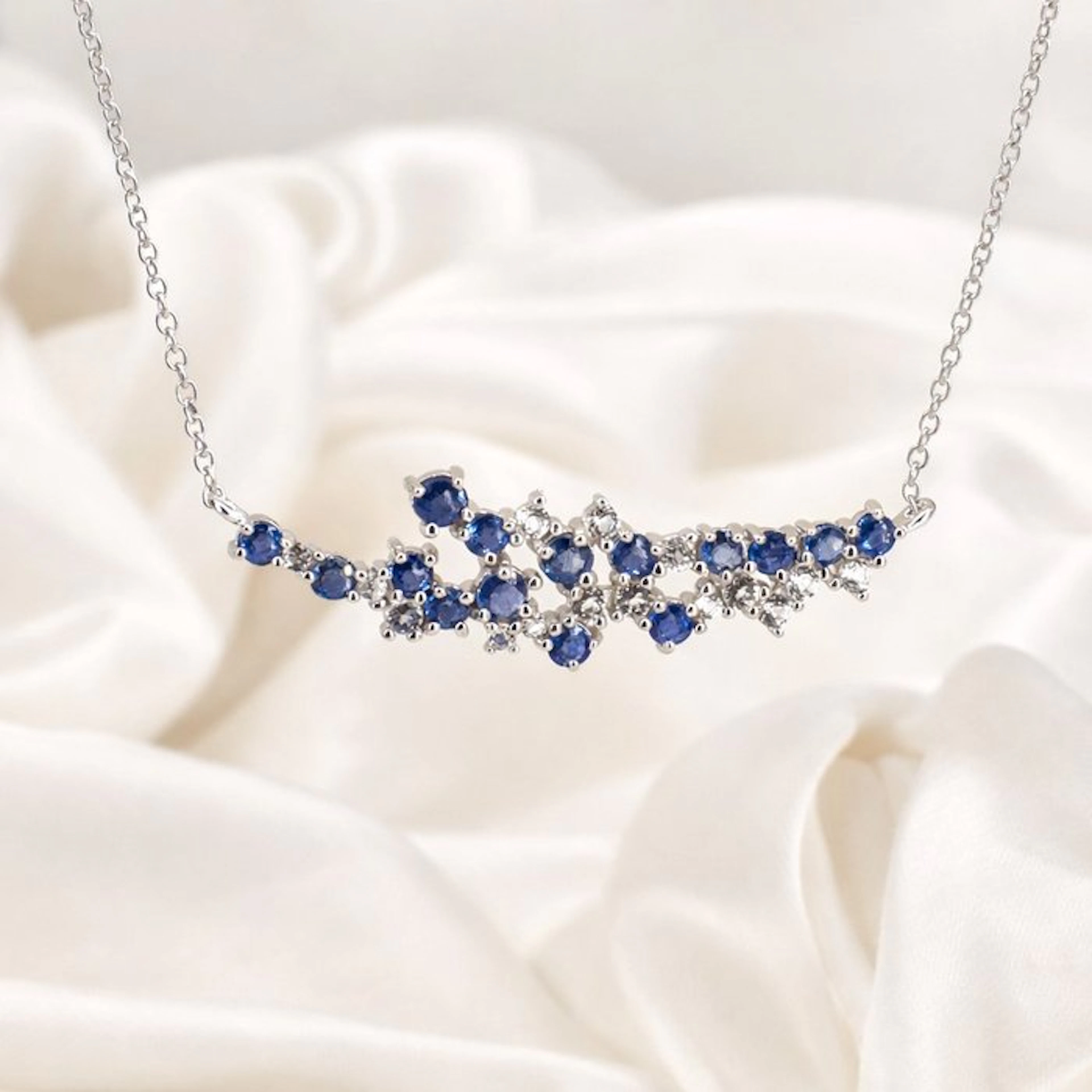 No reserve price - Necklace Gold-plated Sapphire - Topaz - 18K Gold Plated