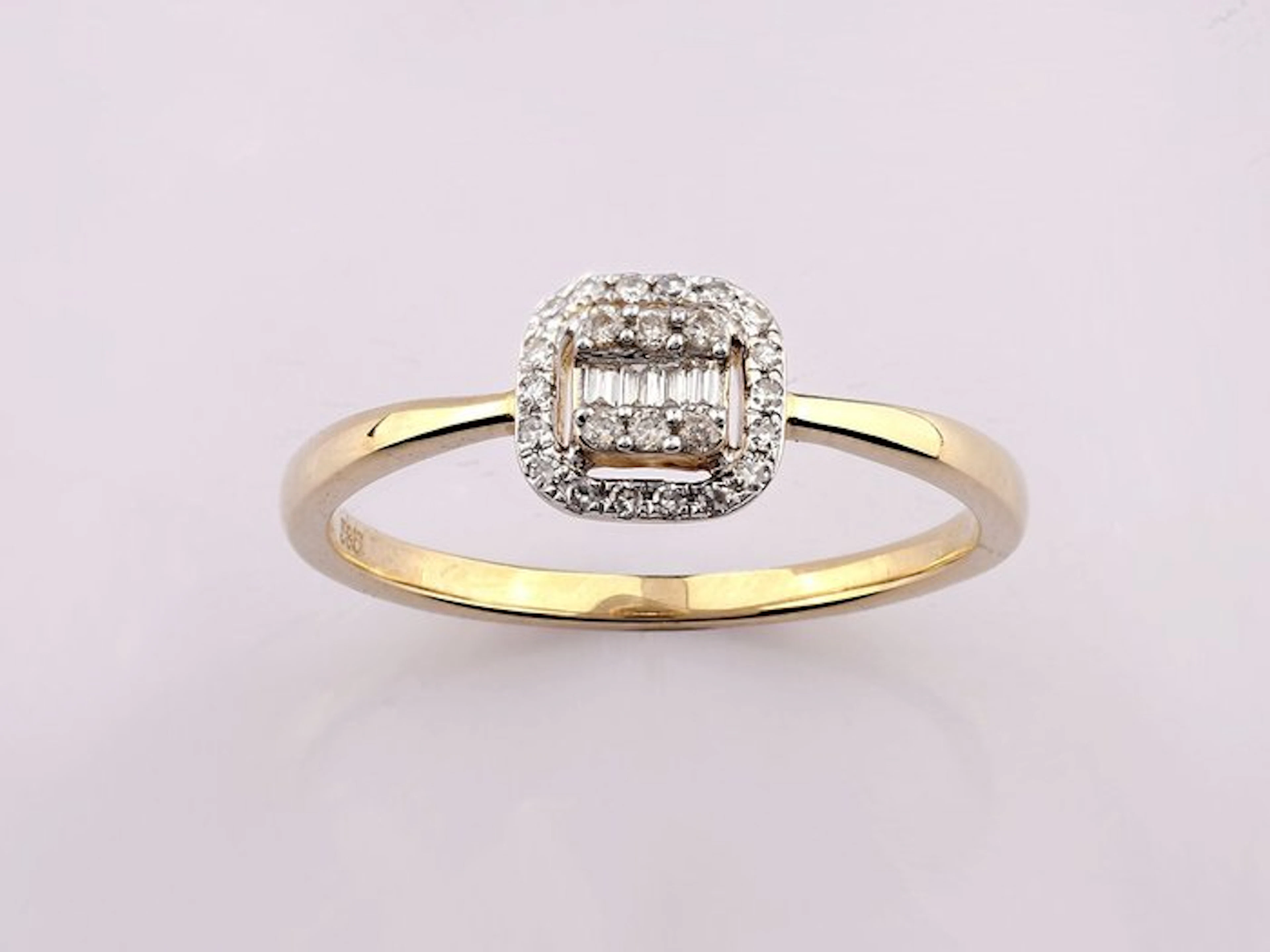 No reserve price - Ring - 14 kt. Yellow gold - 0.12ct. tw. Diamond (Natural)