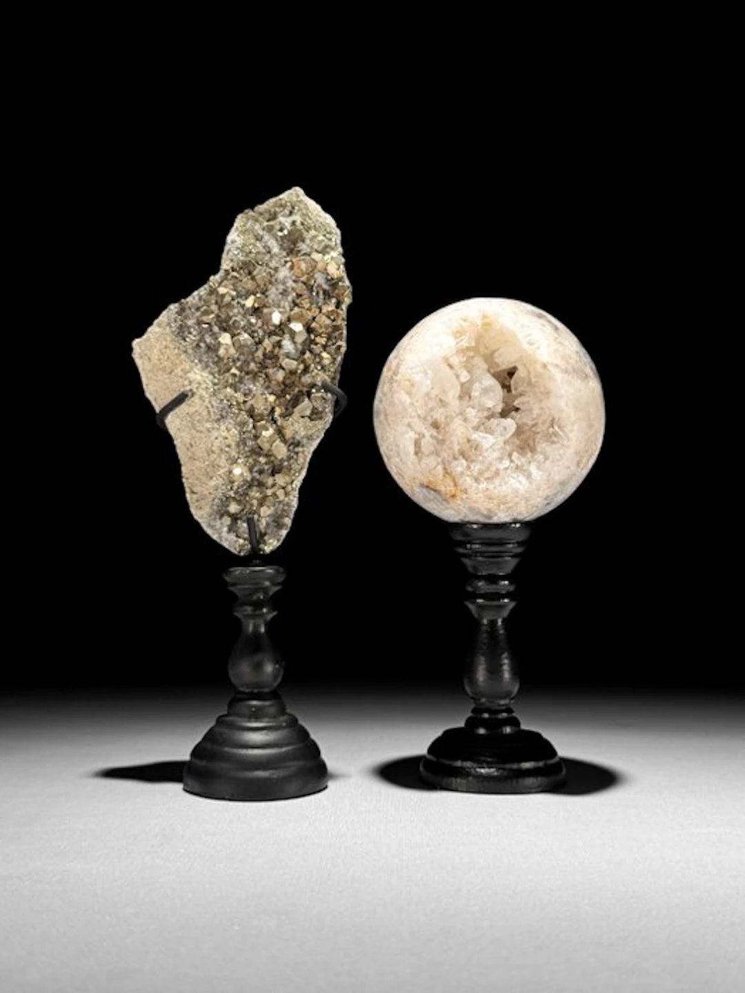 NO RESERVE PRICE- Stunning Pair of Pyrite and Crystal...