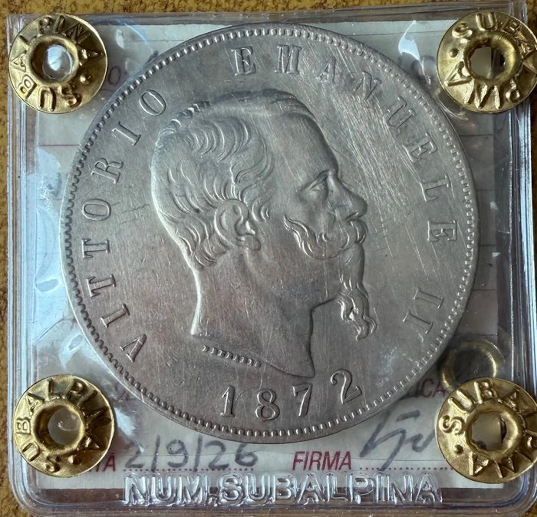 Italy, Kingdom Vittorio Emanuele II. 5 Lire 1872 - Milano (No reserve price)