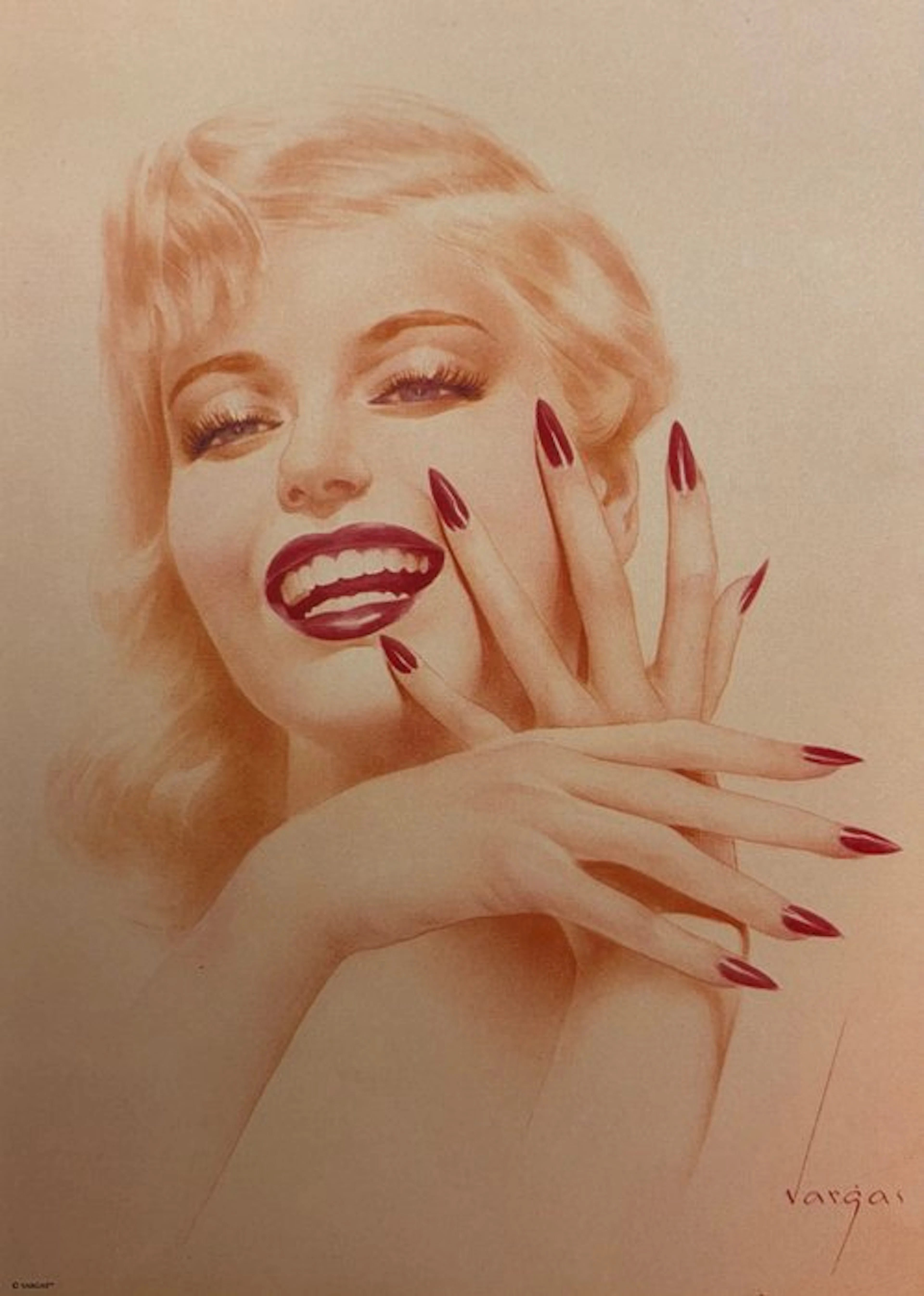 Alberto Vargas - Affiche / Lithographie Vintage Pin-Up...