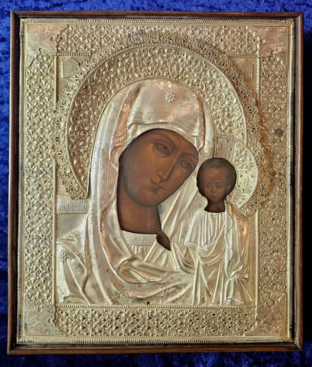 Icon - Kazanskaja - Silver, Wood - The Mother of God of Kazan