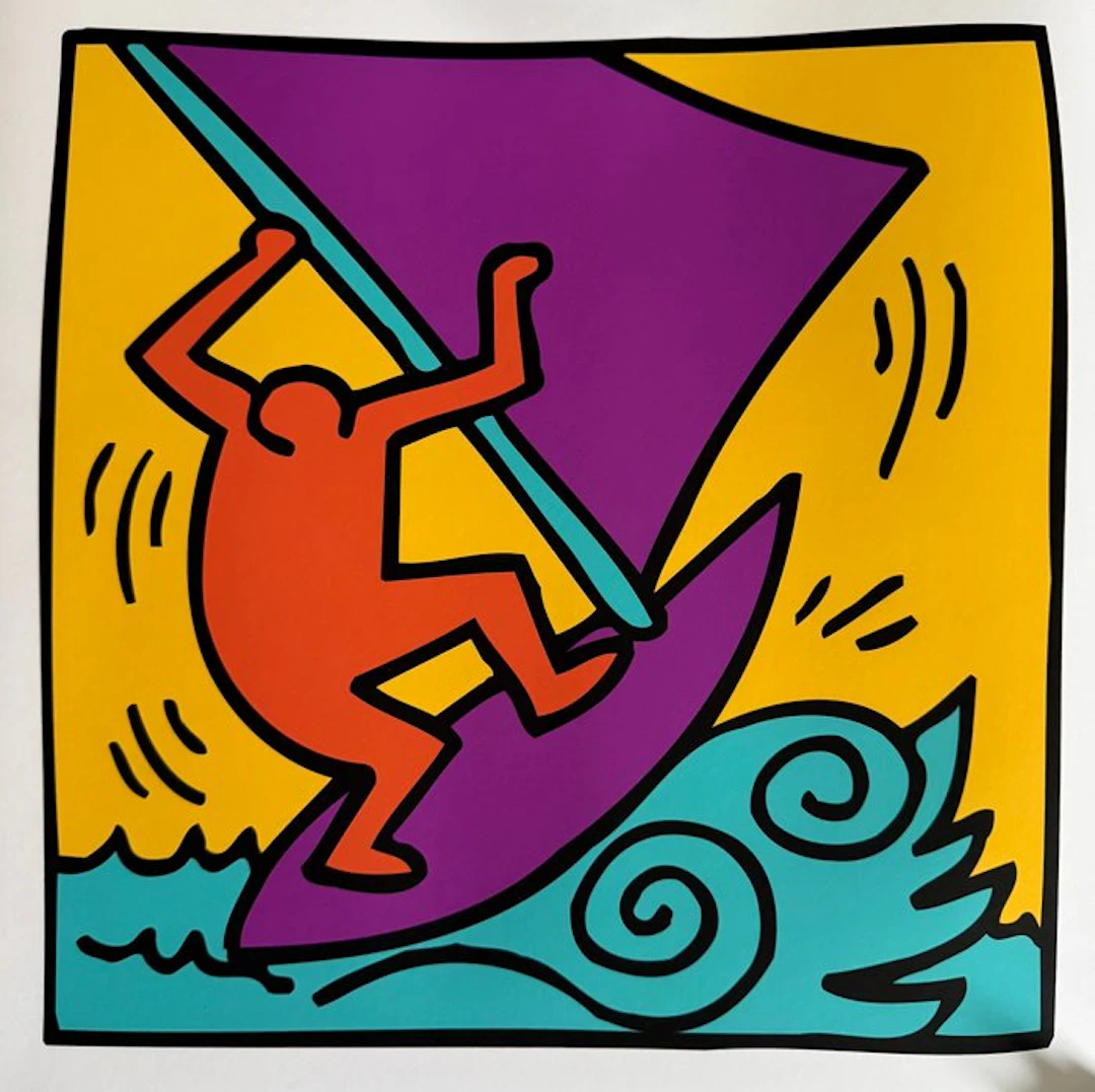 Keith Haring (1958-1990) - “Untitled (boat), 1987”. - 40 x 40 cm.