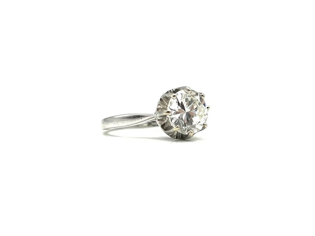 Ring - 18 kt. White gold, Platinum - 1.50ct. tw. Diamond (Natural)