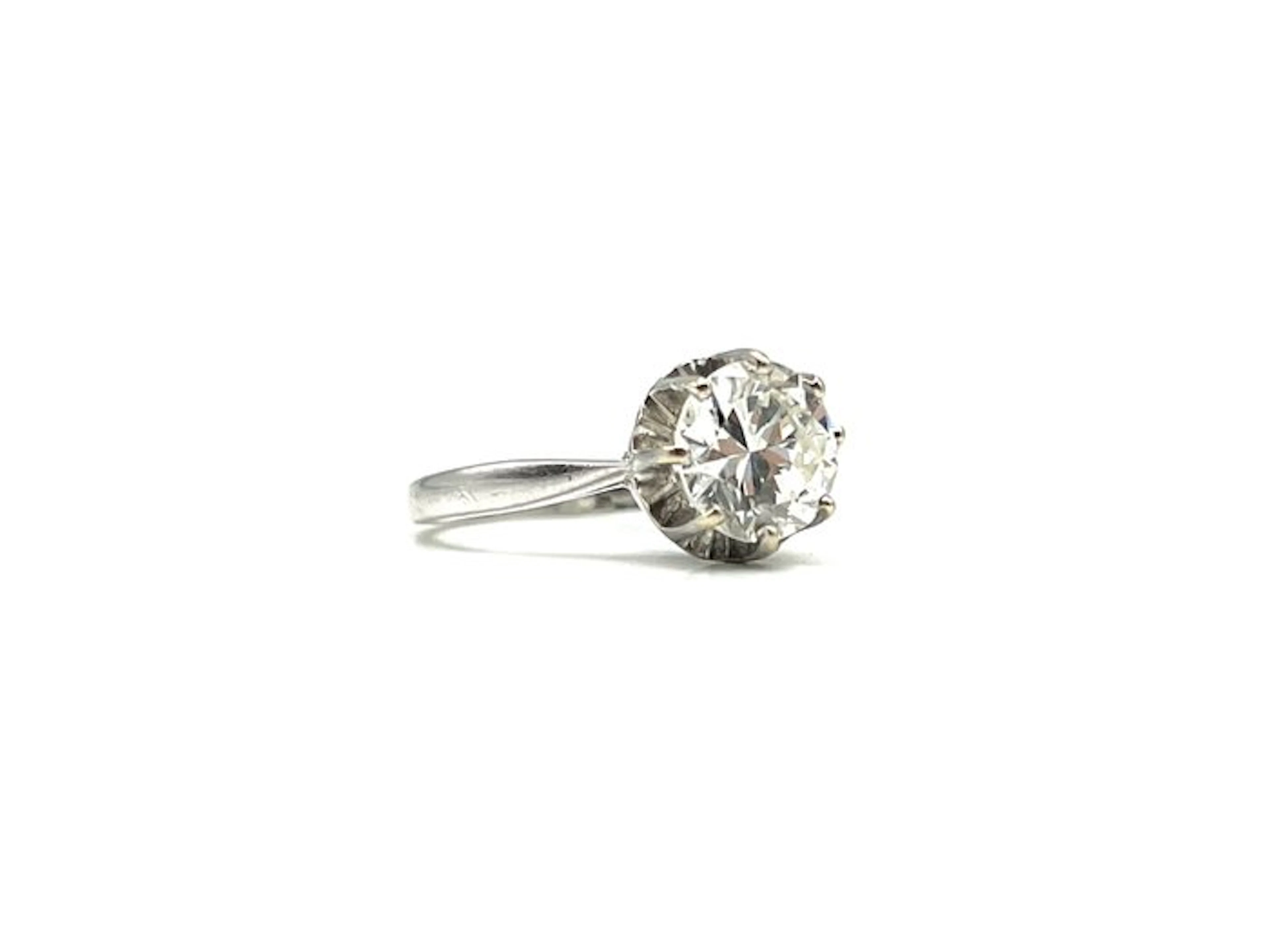 Ring - 18 kt. White gold, Platinum - 1.50ct. tw. Diamond (Natural)