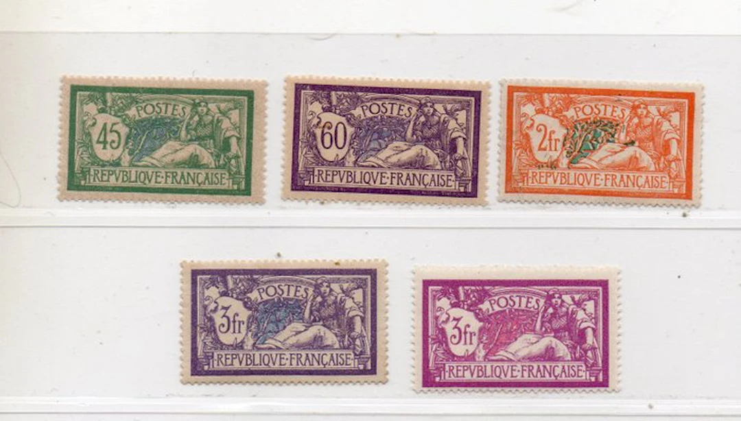 France 1907/1927 - Nos. 143 to 145, 206 & 240 - yvert & tellier