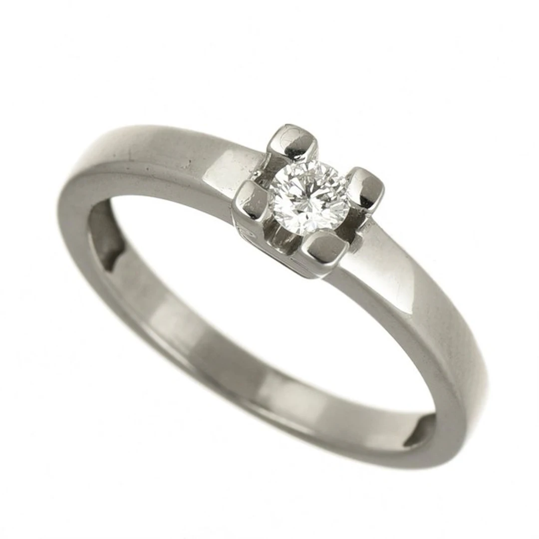Engagement ring - 18 kt. White gold Diamond (Natural)