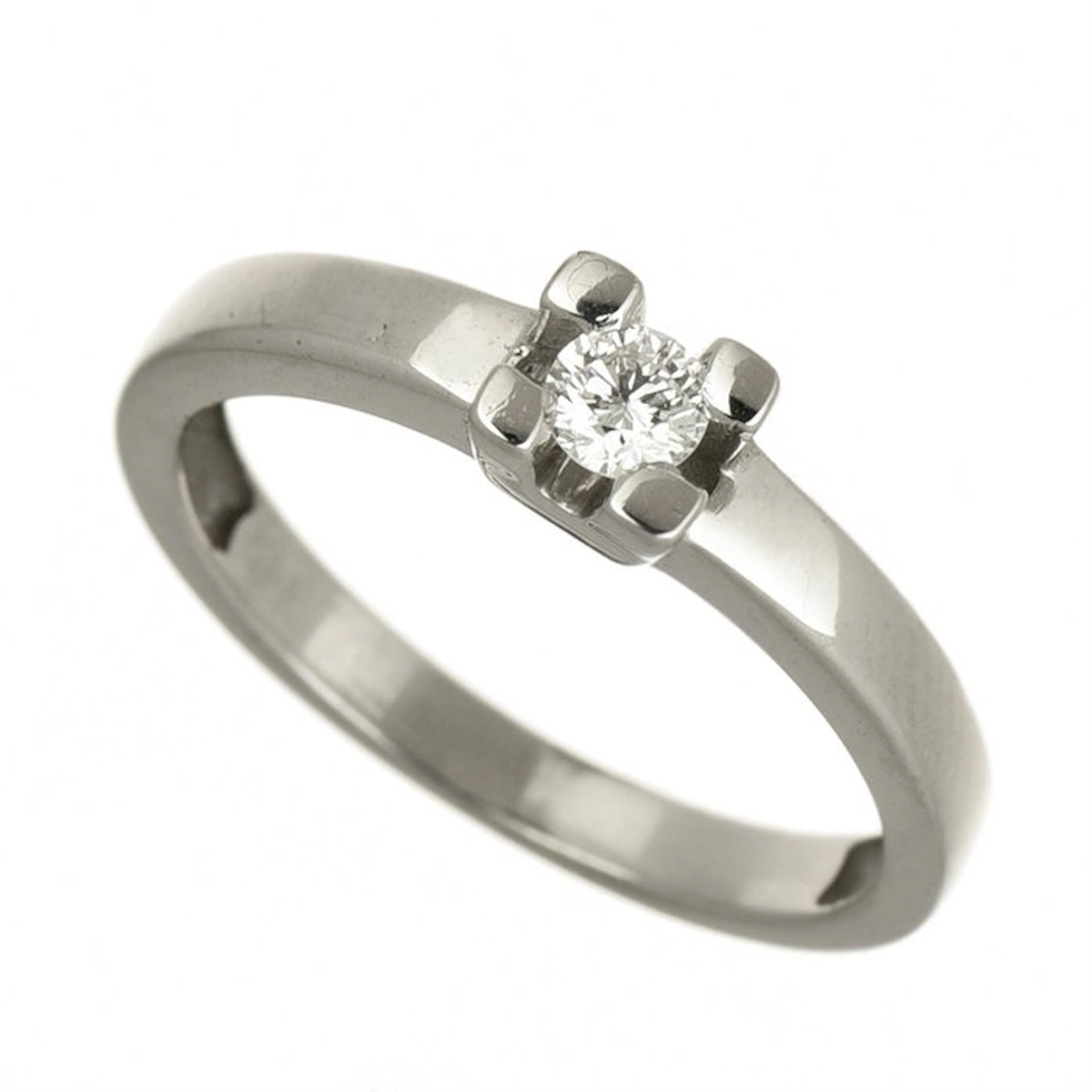 Engagement ring - 18 kt. White gold Diamond (Natural)