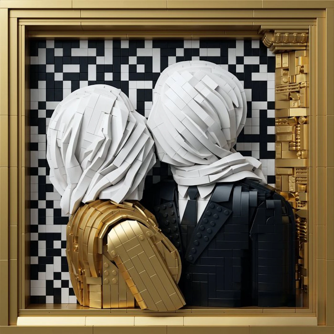 Artxlife - Lego Magritte The Lovers Black&Gold