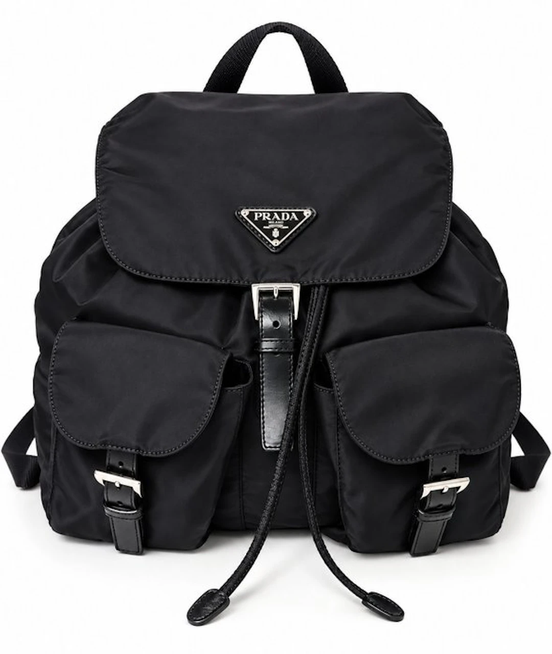 Prada - In Nylon Nero con Logo Frontale - Backpack