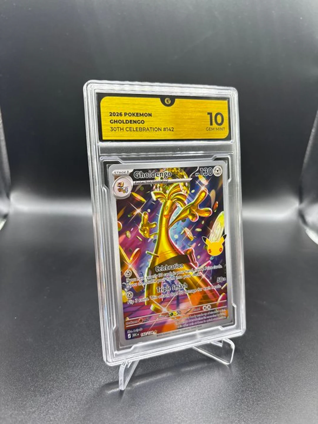 Pokémon - 1 Graded card - Gholdengo 142 30th Anniversary Foil - GG 10
