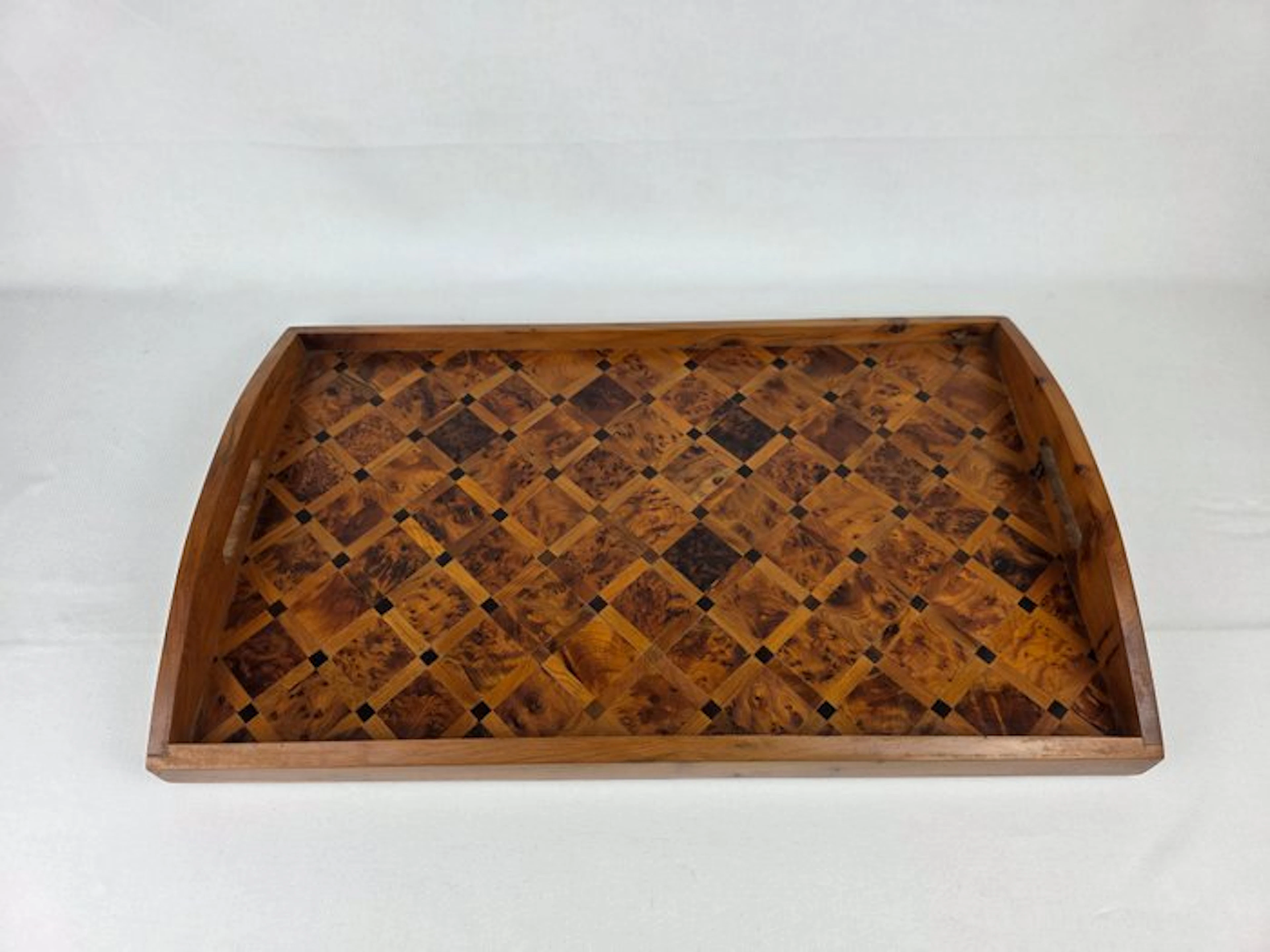 Serving tray - Thuya - Large serving tray in juniper burl, inlaid.