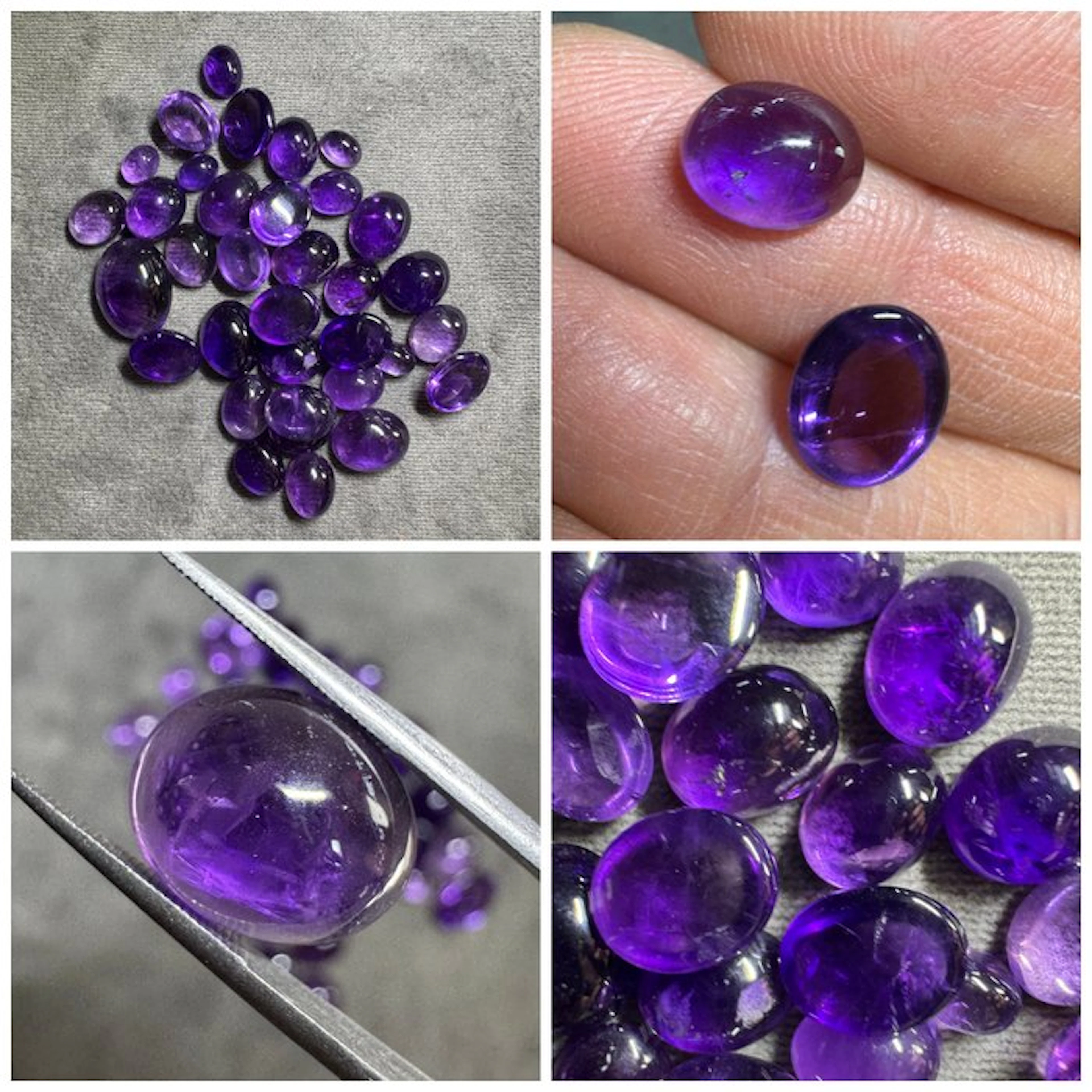 Lot of 100 carats of amethyst cabochons Cabochons- 20 g