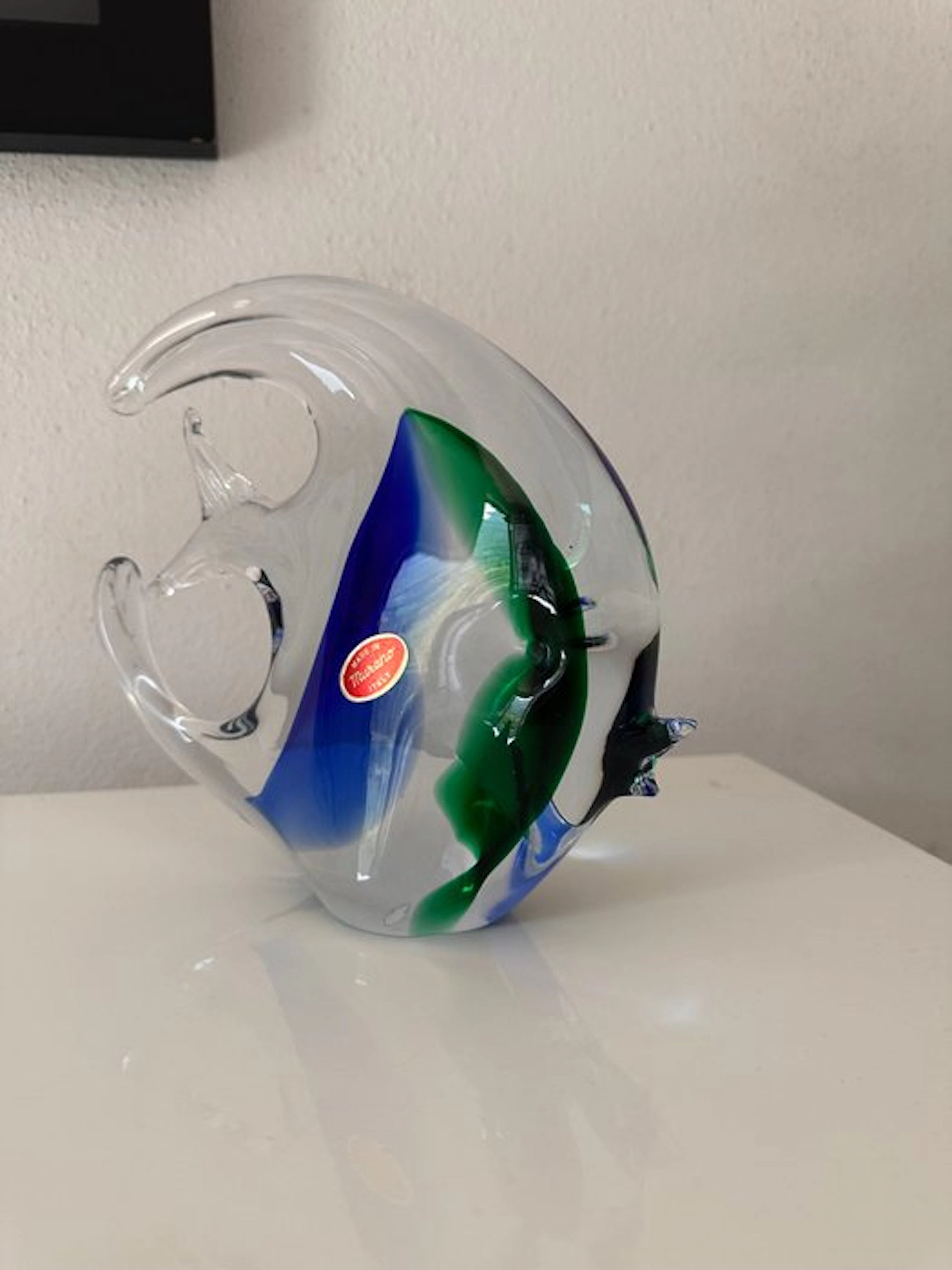 Sculpture, Pesce angelo - 18 cm - Murano glass - 1975
