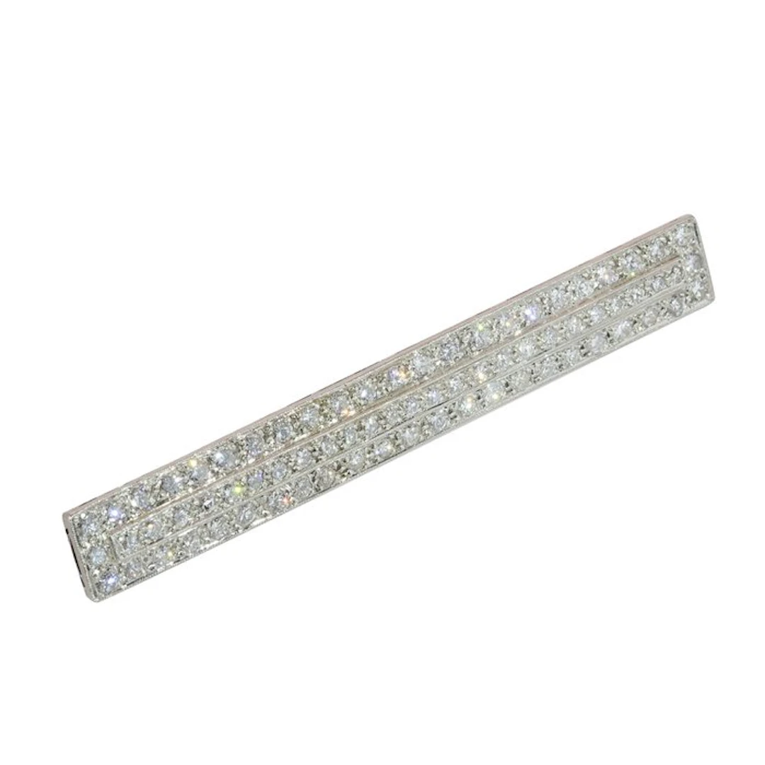 Brooch Platinum - Diamond - Vintage 1950s