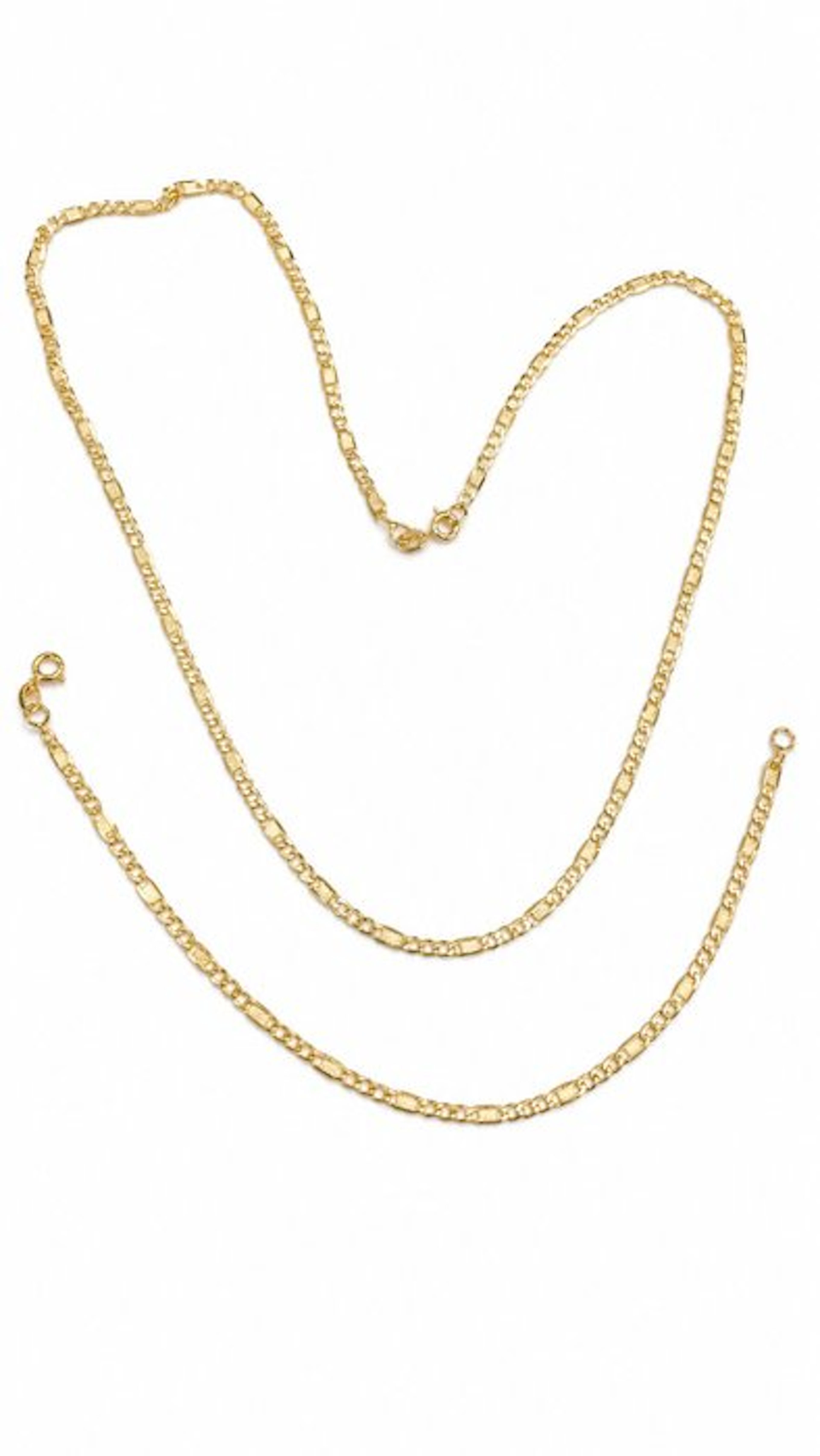 2 piece jewellery set - 9 kt. Yellow gold - 60 cm, 19.5 cm, 4.3–4.4 g total
