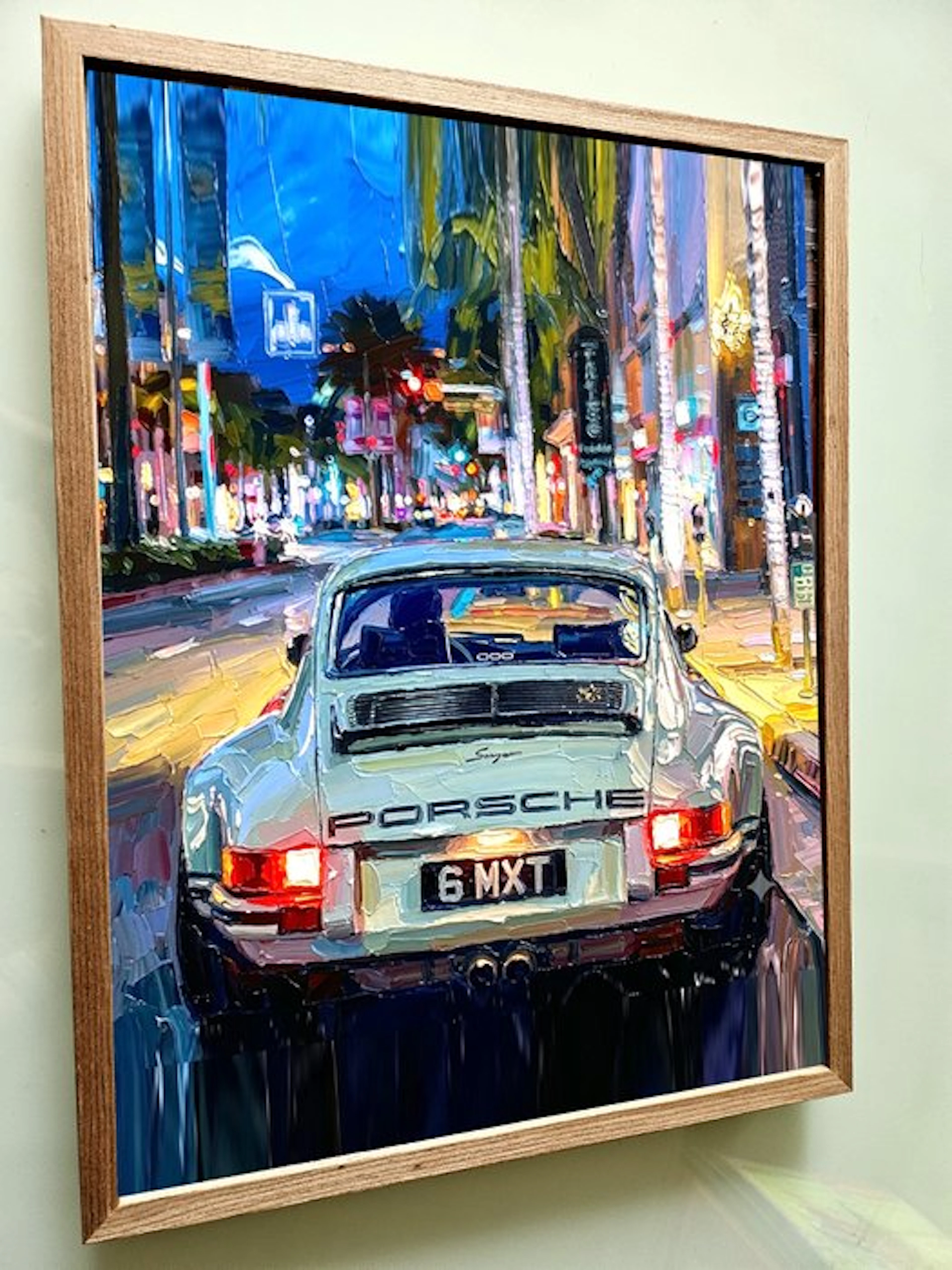 Giovanni - AAC - Porsche 911 Singer - Print on Canvas - Knife painting - 2010s