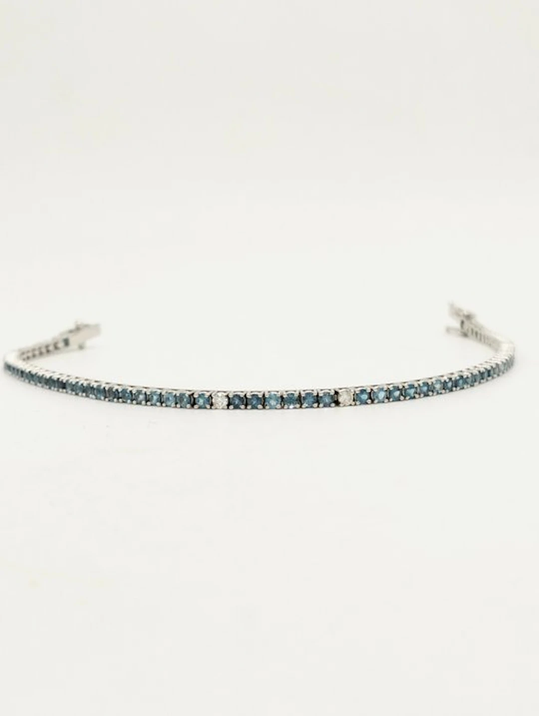 Bracelet - 18 kt. White gold Topaz - Diamond