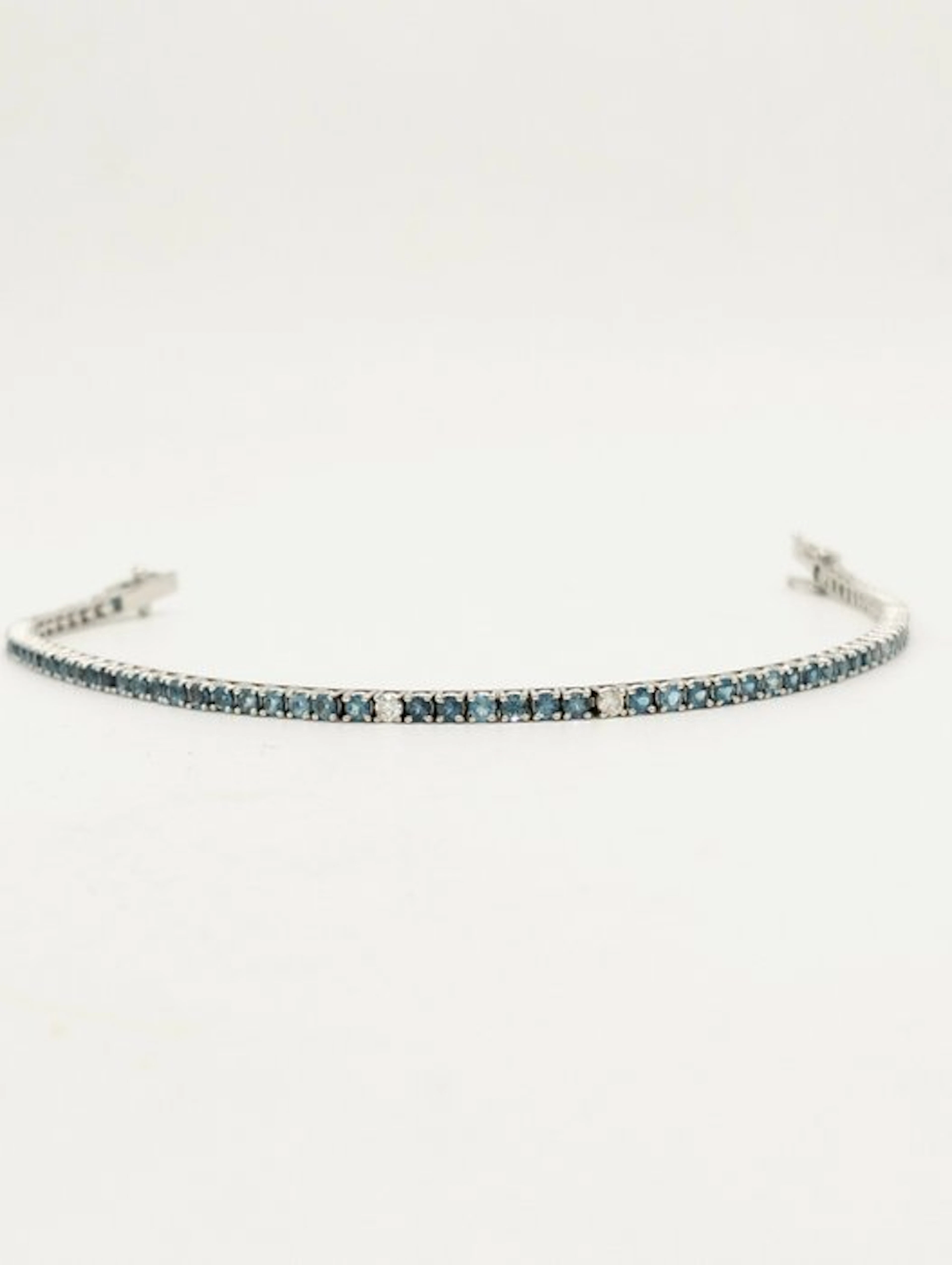 Bracelet - 18 kt. White gold Topaz - Diamond