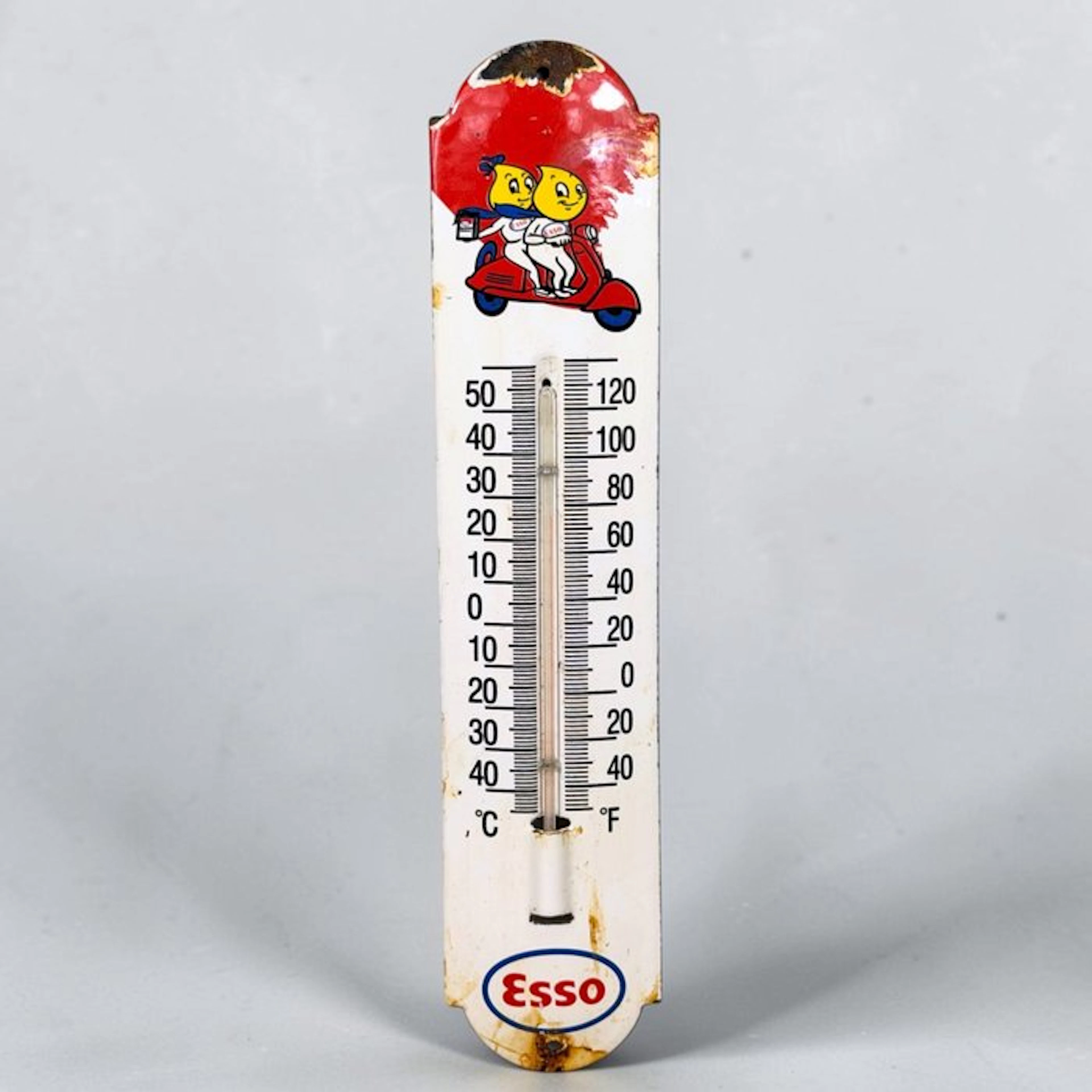 Esso - Thermometer - Enamel - Enamelled advertisement