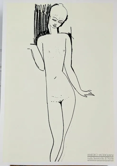 Amedeo Modigliani - Nudo femminile di fronte (Serigrafia)