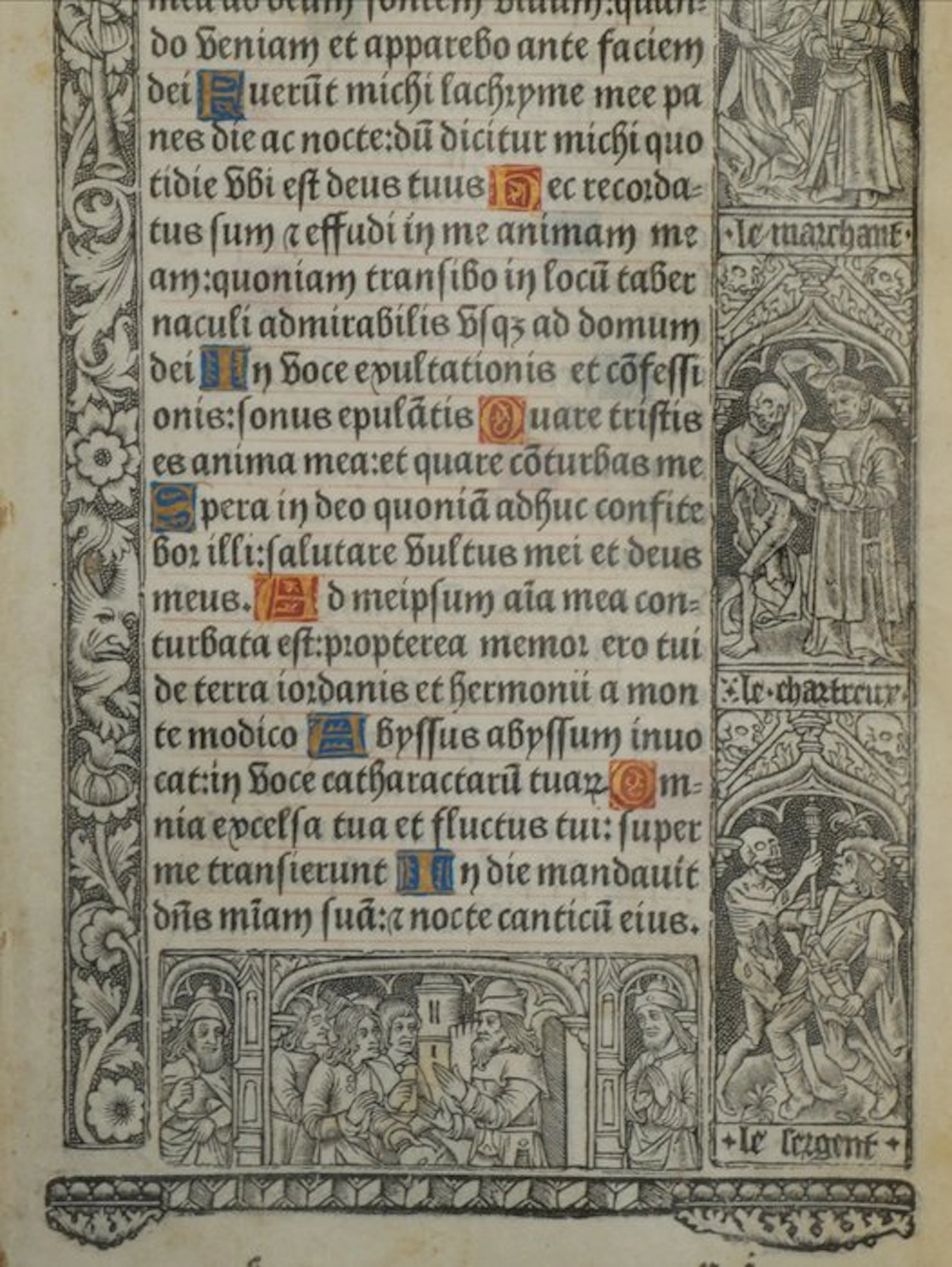 Vostre - Leaf from a book of hours, printed on vellum - 1502