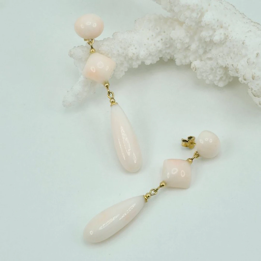 Coral - Silver, Gold-plated - Earrings - PINK CORAL