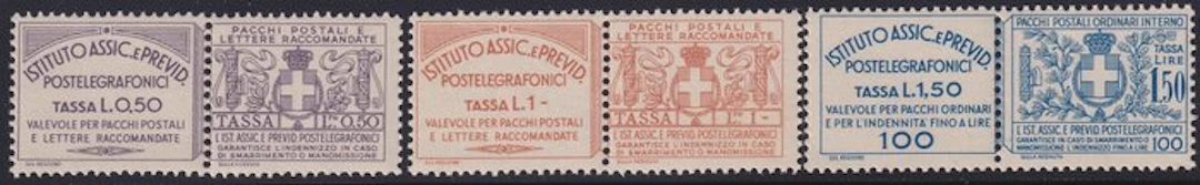 Italy Kingdom 1936 - Post-lithographic insurance stamps 0.50 + 1 l