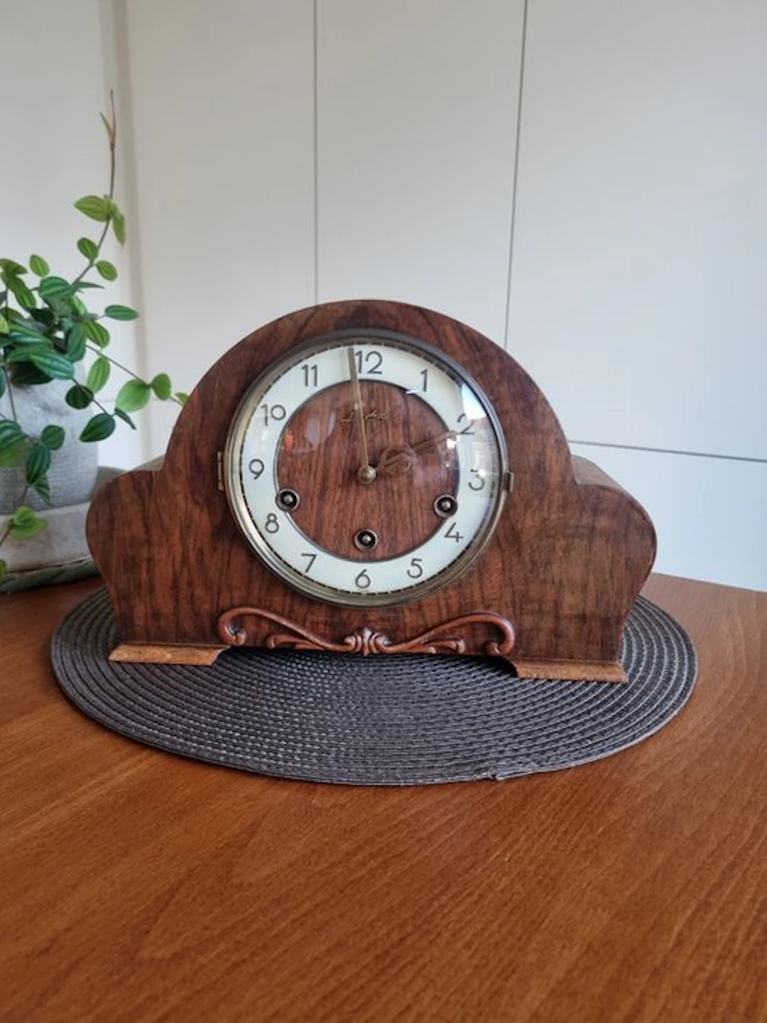 Mantel clock - Junghans Westminster - Wood, Brass - 1950-1960 - Antique