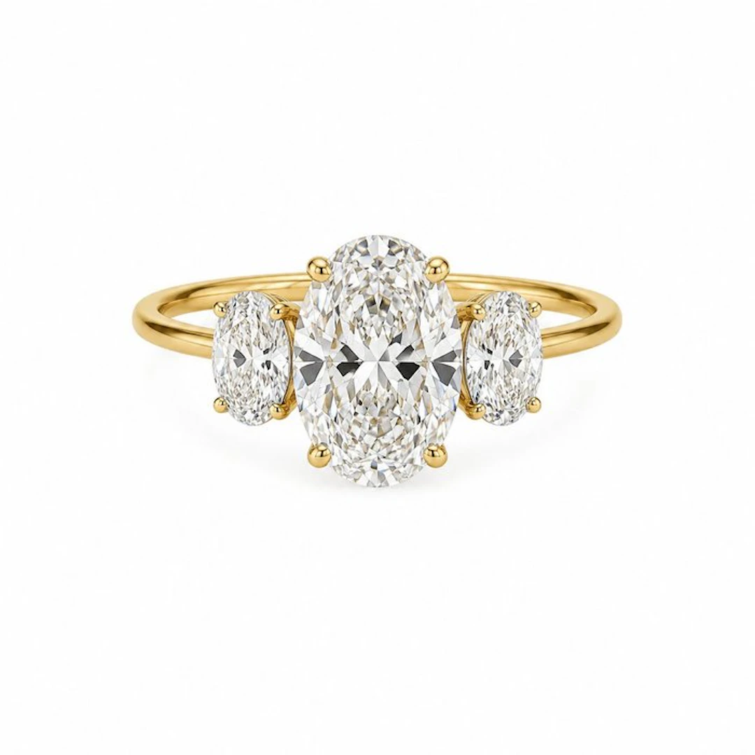 No reserve price - Ring - 14 kt. Yellow gold - 3.99ct. tw. Diamond (Lab-grown)
