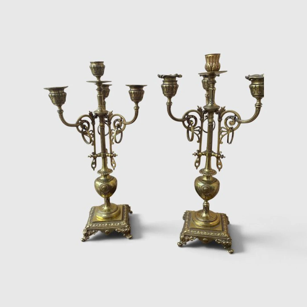 Taperstick (2) - Gilt bronze - Napoleon III era