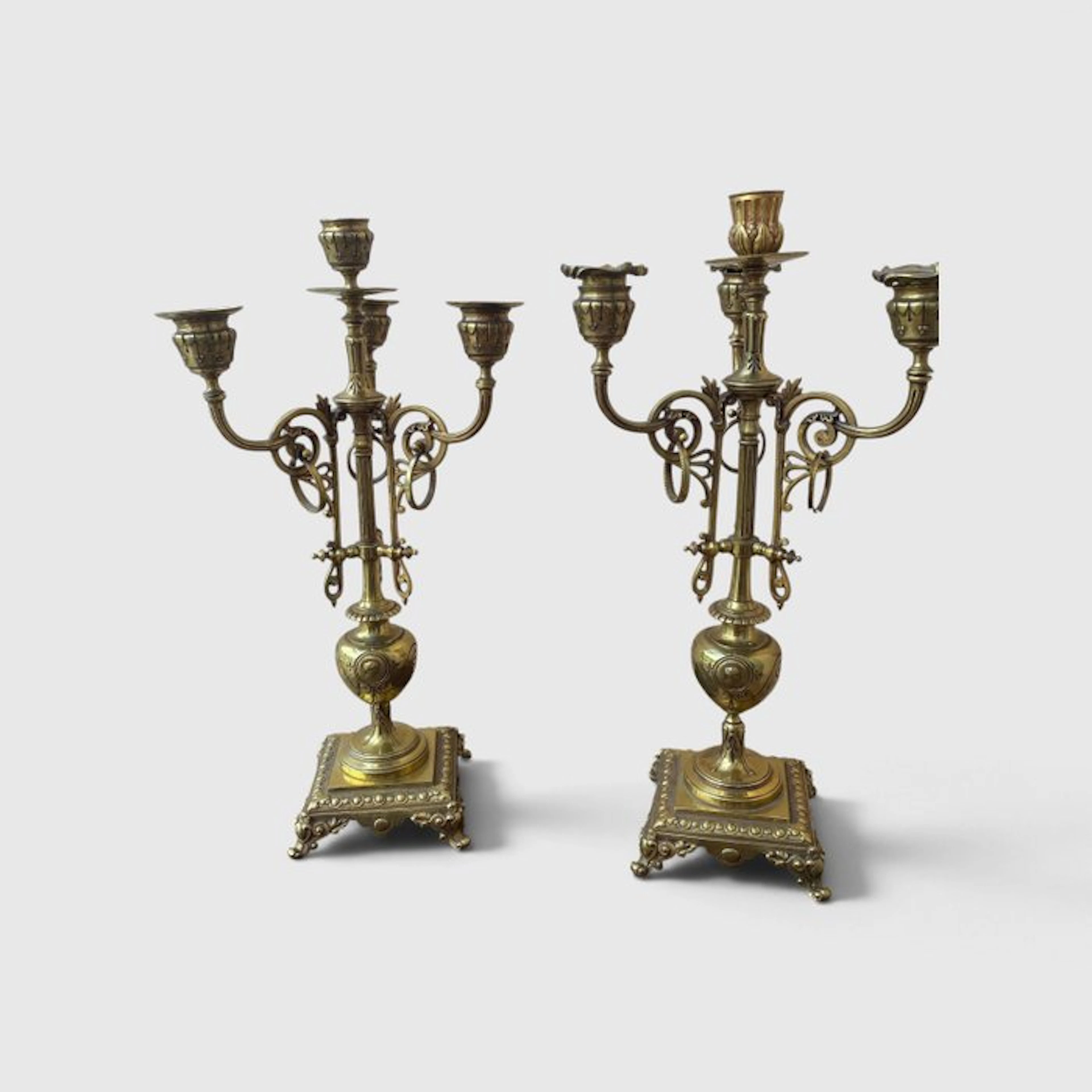 Taperstick (2) - Gilt bronze - Napoleon III era