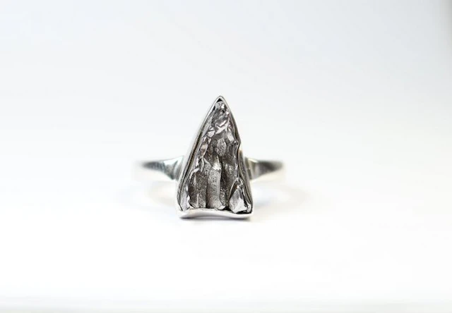 Meteorite Campo del Cielo ring / new 925. Sterling silver - 3.35 g - (1)