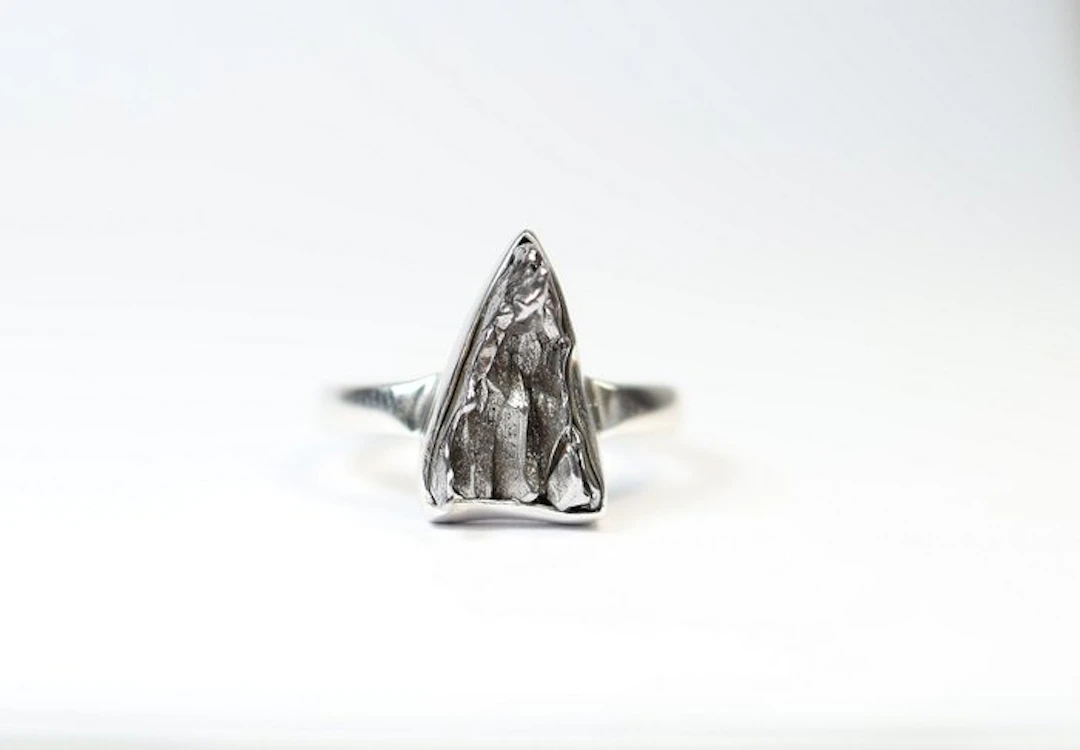 Meteorite Campo del Cielo ring / new 925. Sterling silver - 3.35 g - (1)