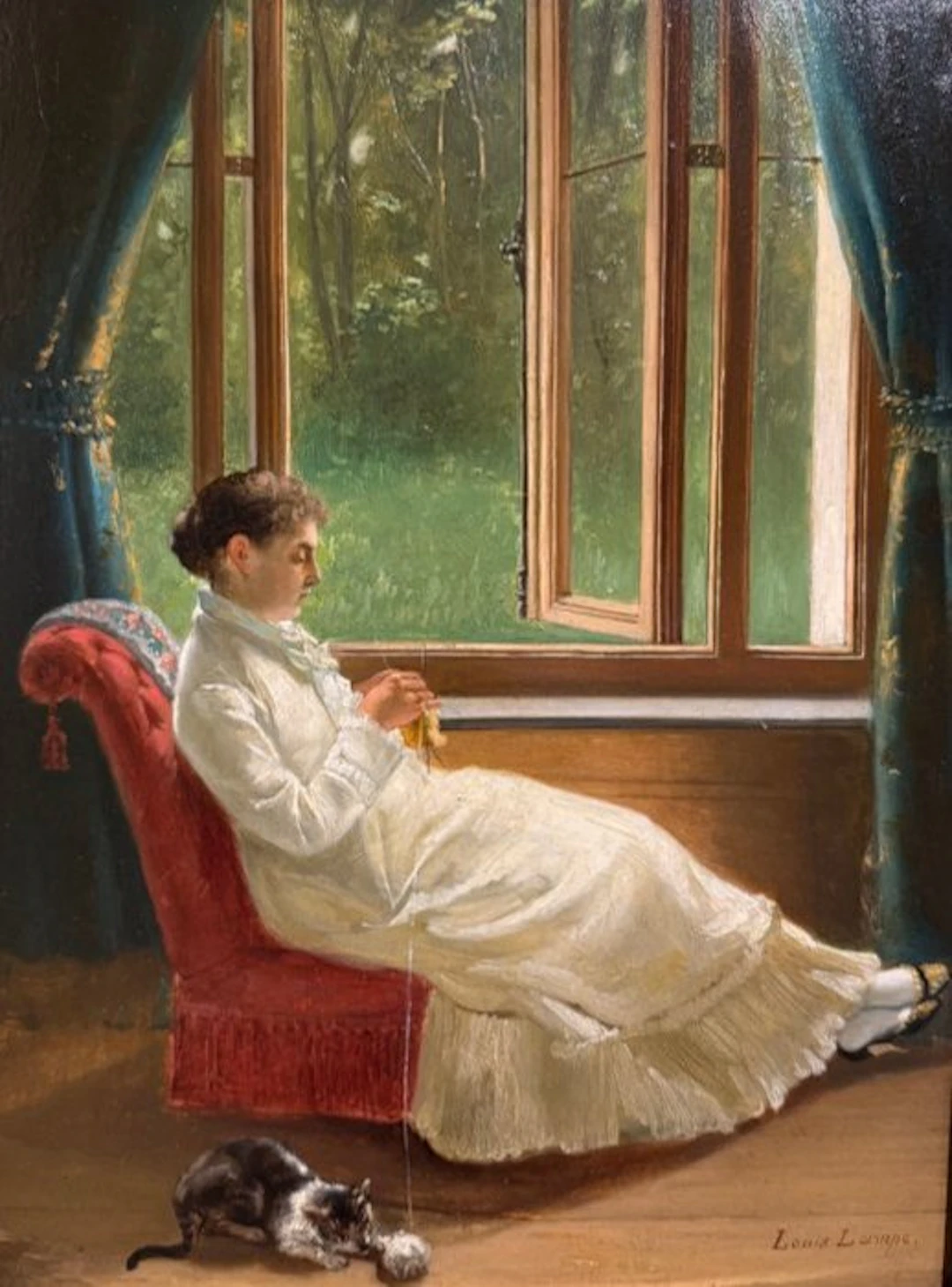 Louis Lampe (1840-1898) - The Knitter