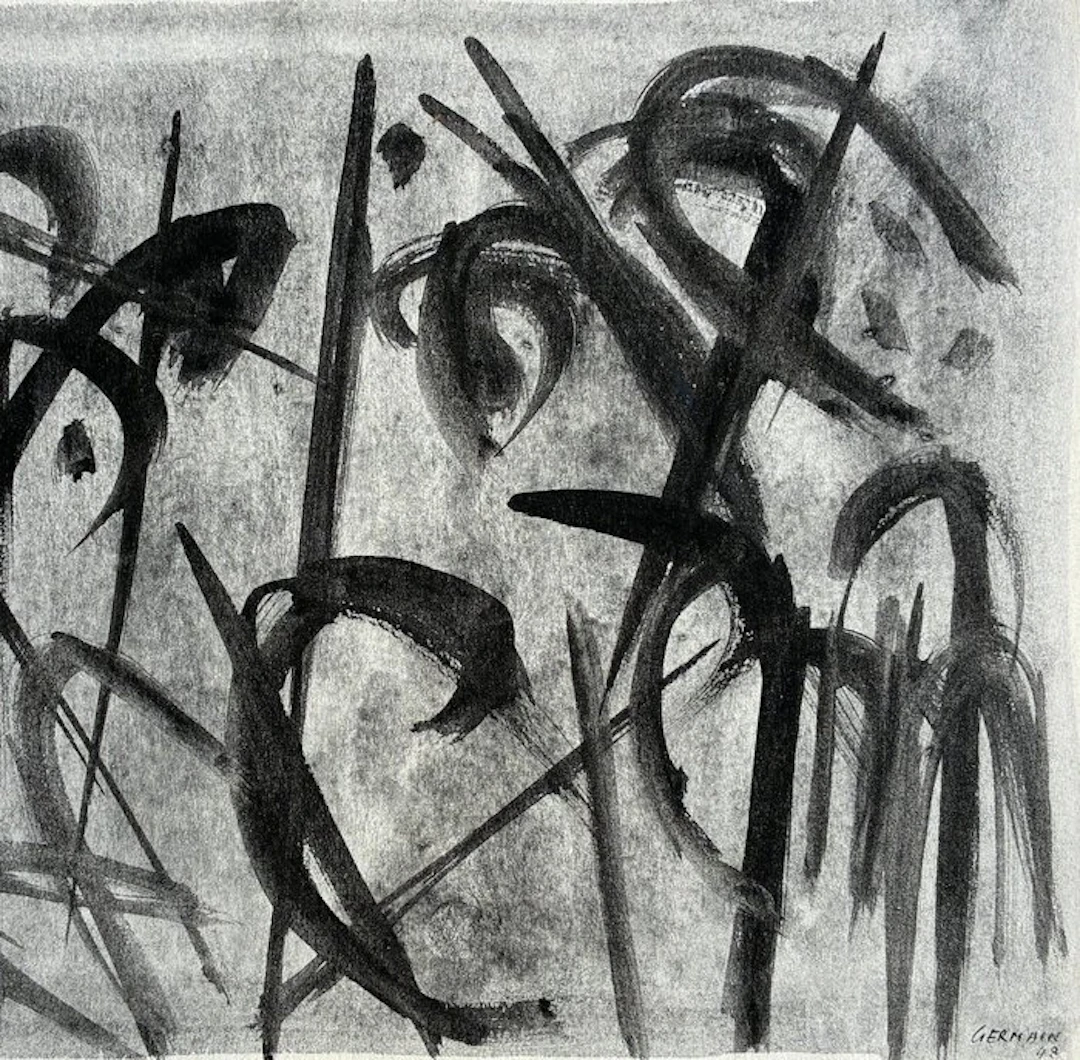 Jacques Germain (1915-2001) - Abstraction en noir (vendu sans prix de réserve)