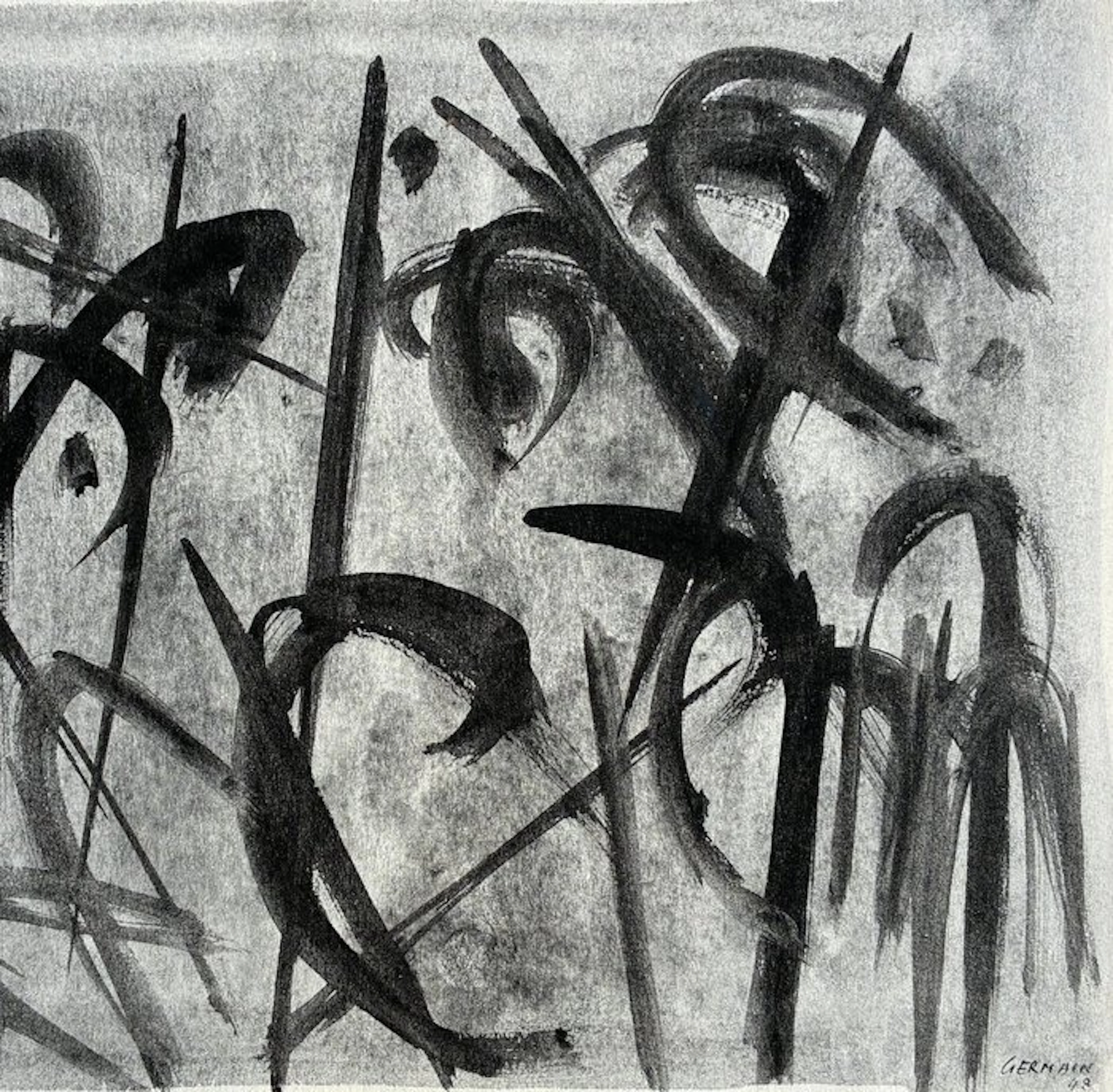 Jacques Germain (1915-2001) - Abstraction en noir (vendu sans prix de réserve)