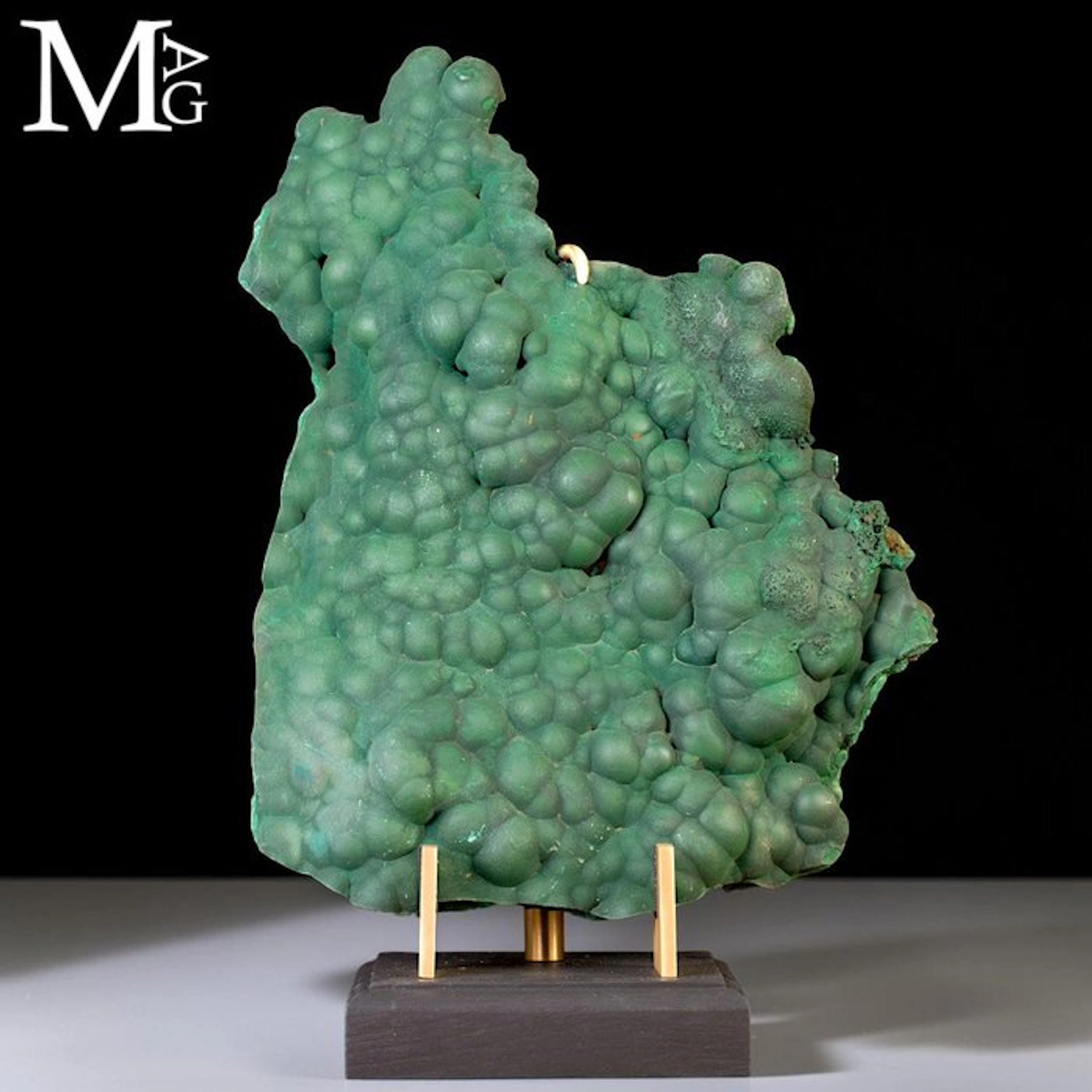 Emerald-Green Botryoidal Malachite Specimen with Velvety...