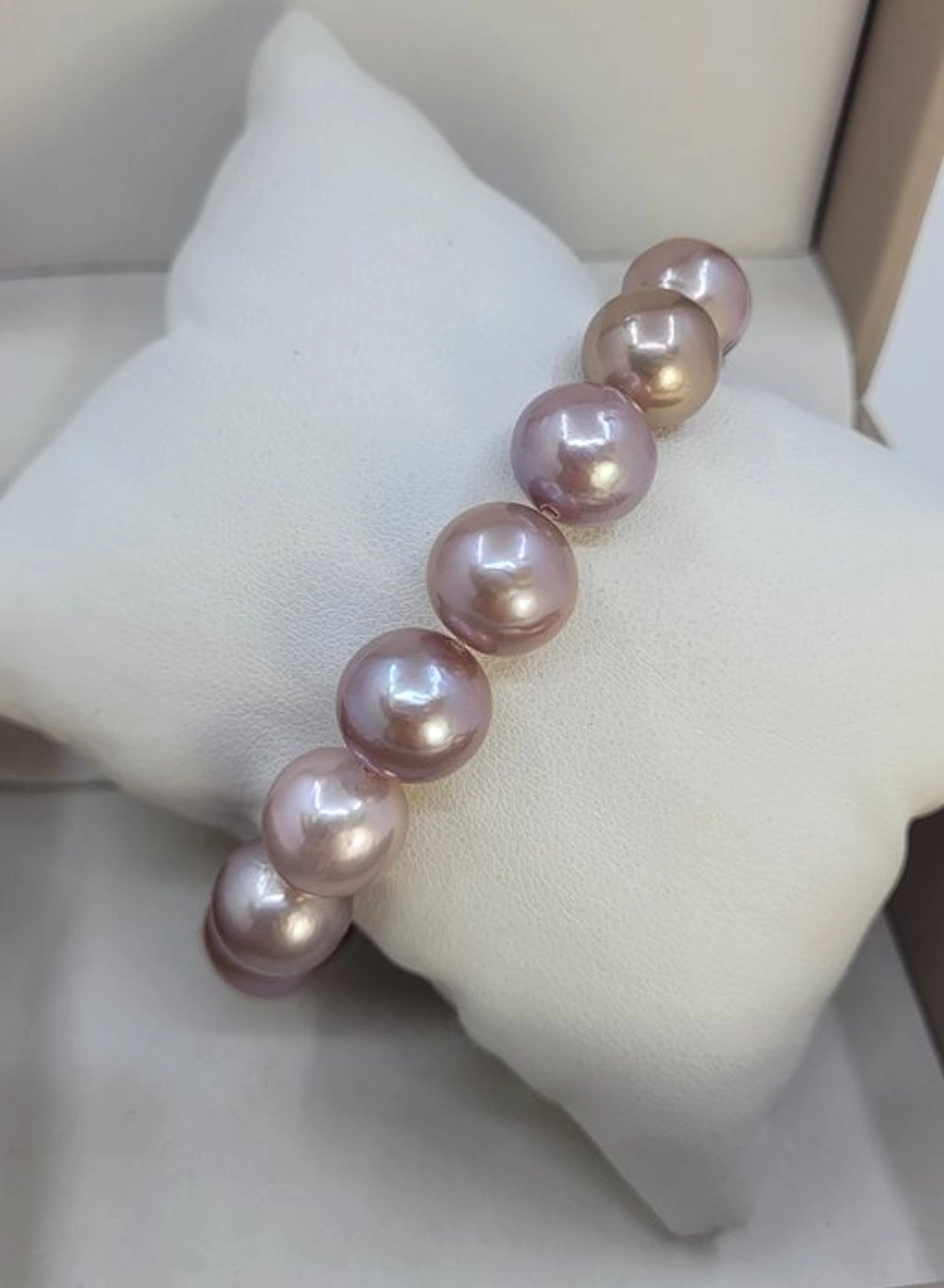 No reserve price - Bracelet 11x13.5mm Purple Edison pearls